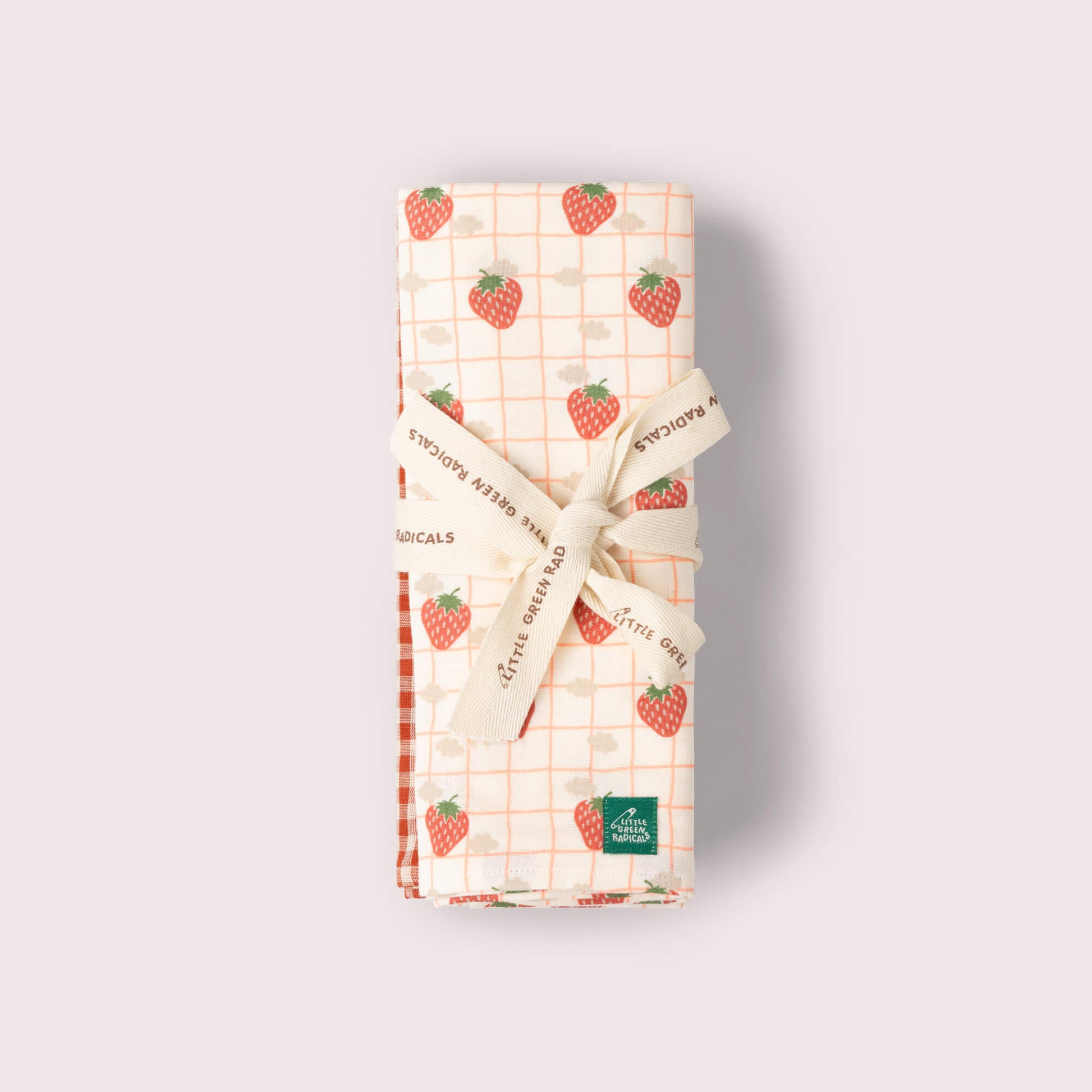 Strawberry Days Muslin Cloth 2 Pack Red / One Size