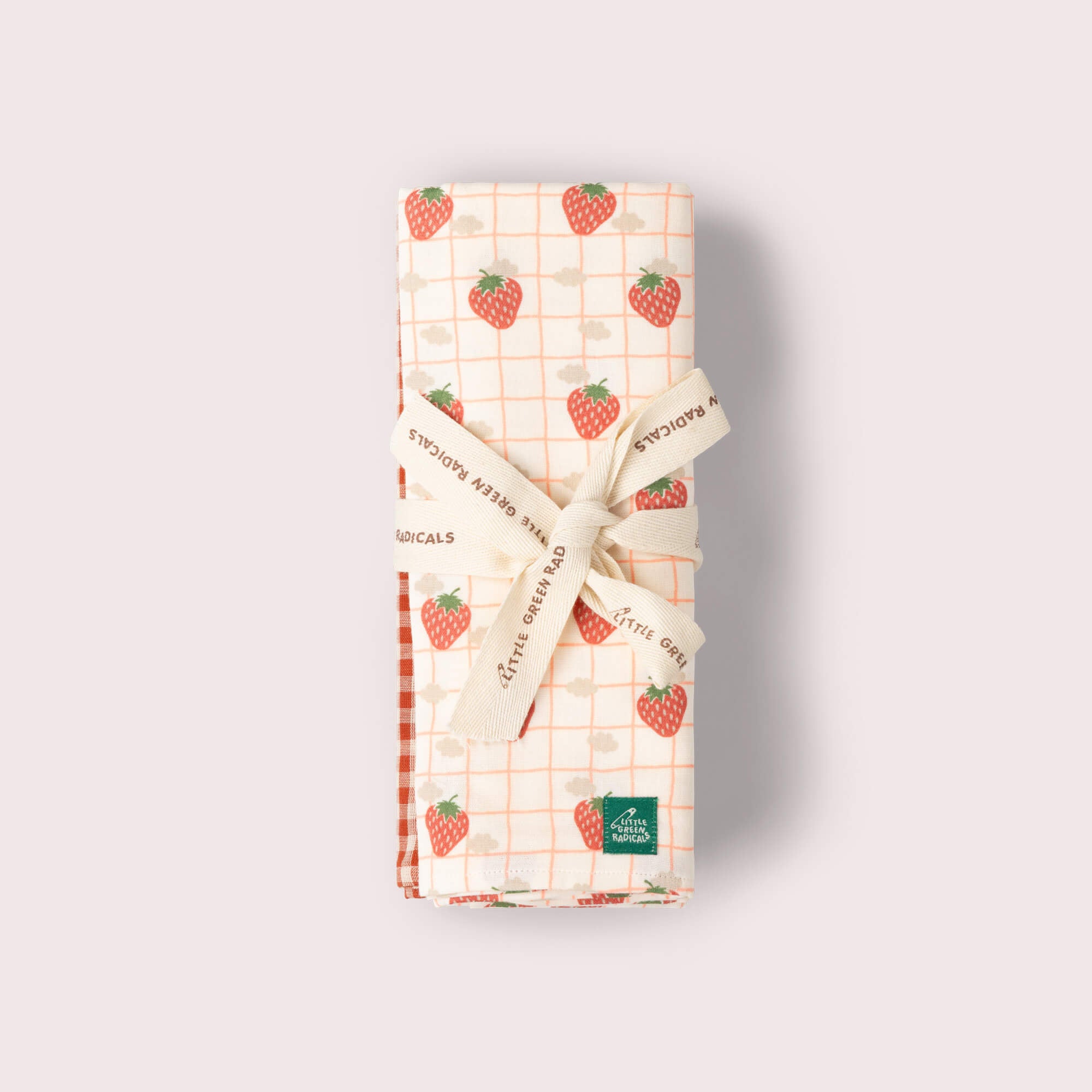 Strawberry Days Muslin Cloth 2 Pack Red / One Size
