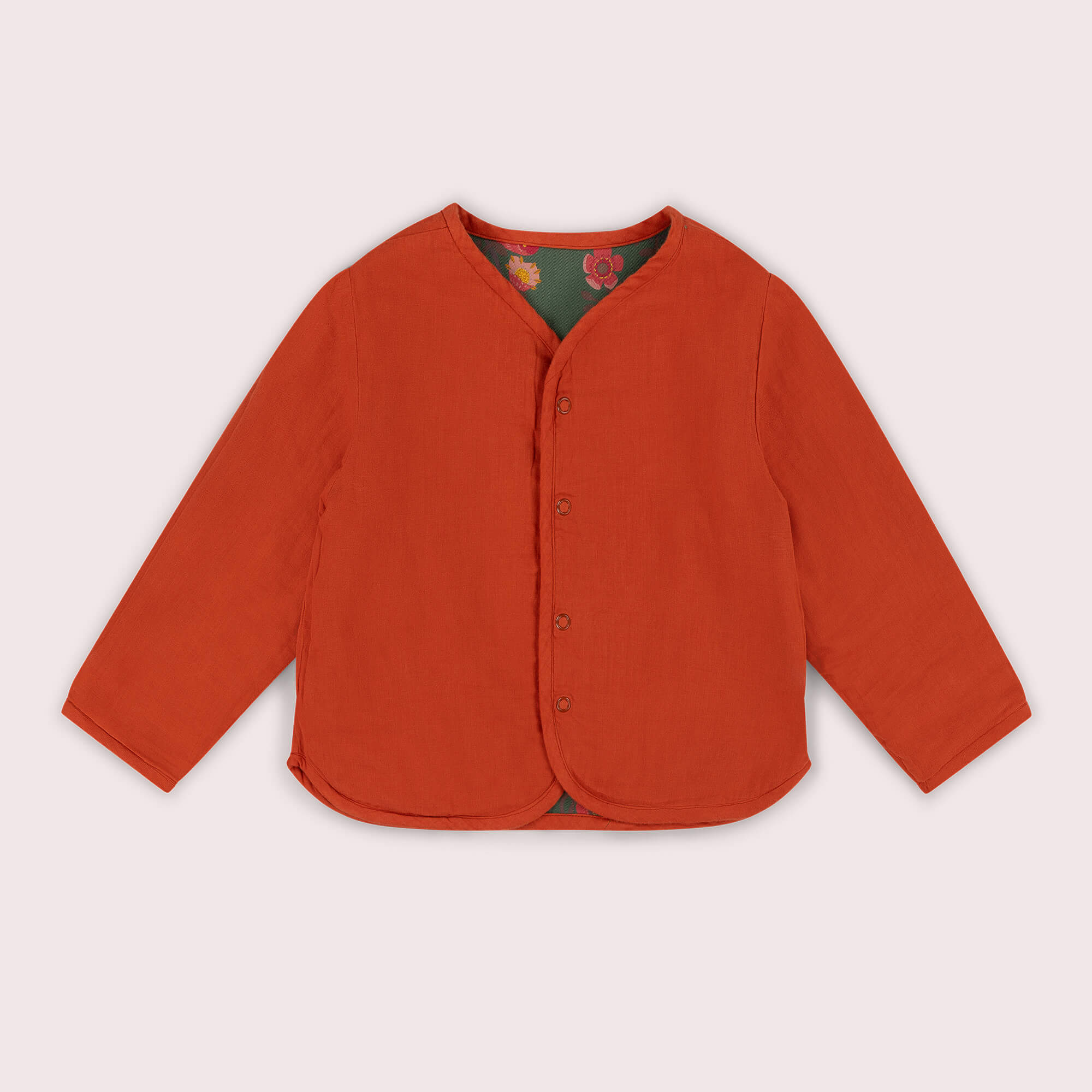 Olive Poppies Reversible Spring Jacket Green / 6-7y