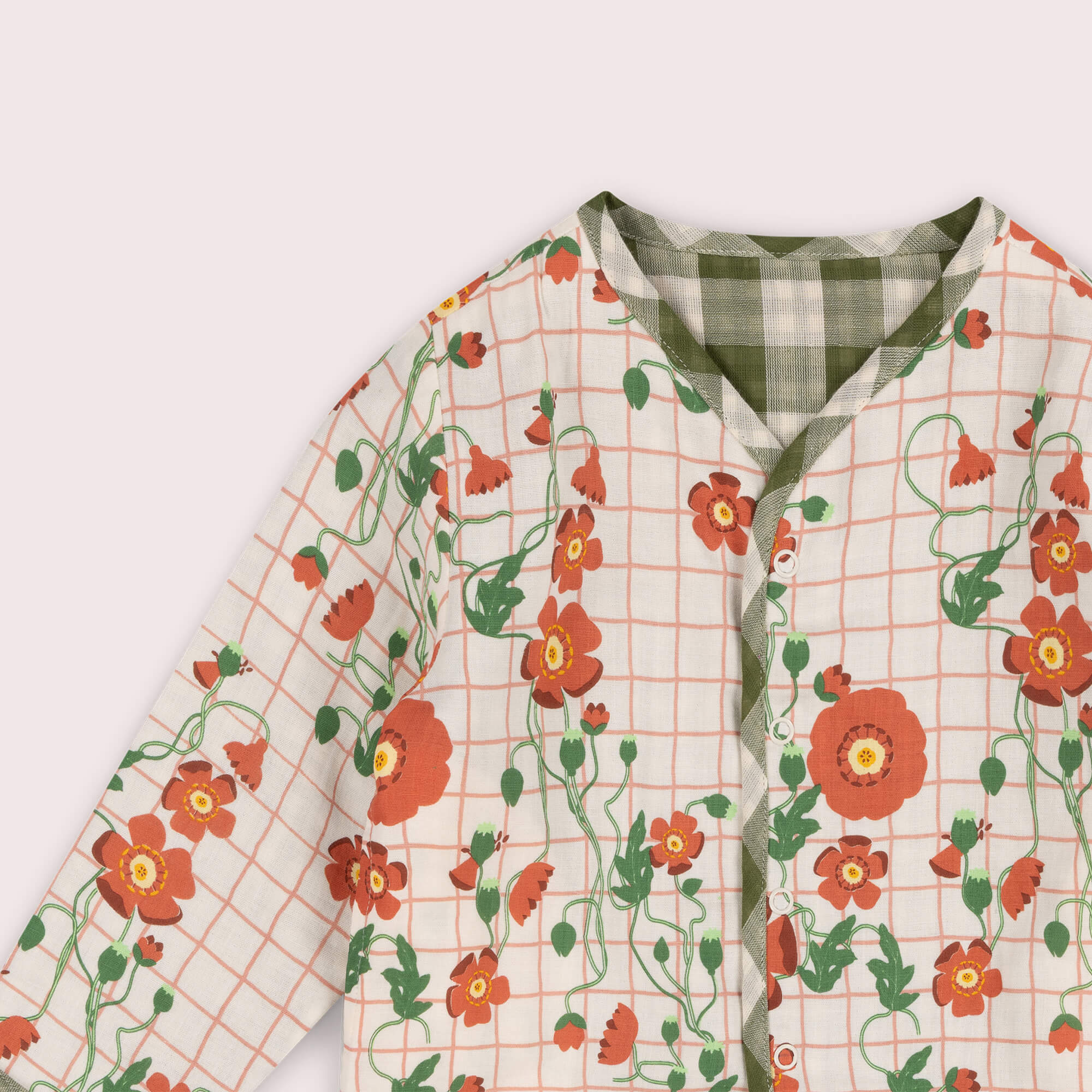 Cream Wild Poppies Reversible Spring Jacket Cream / 6-7y