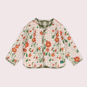 Cream Wild Poppies Reversible Spring Jacket Cream / 6-7y