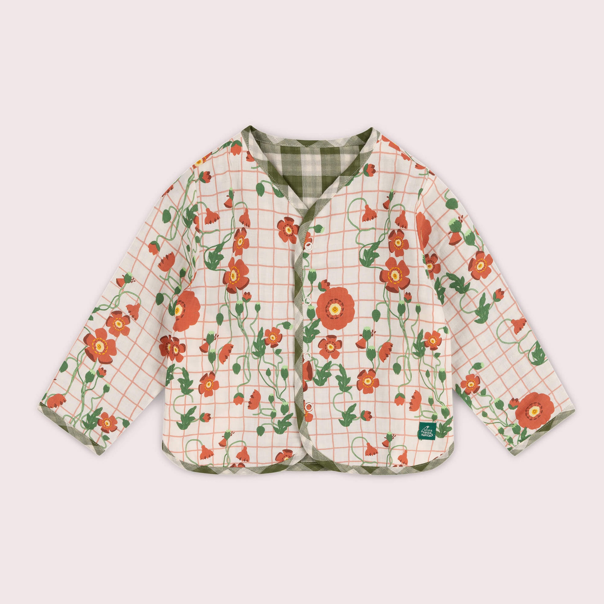 Cream Wild Poppies Reversible Spring Jacket Cream / 6-7y