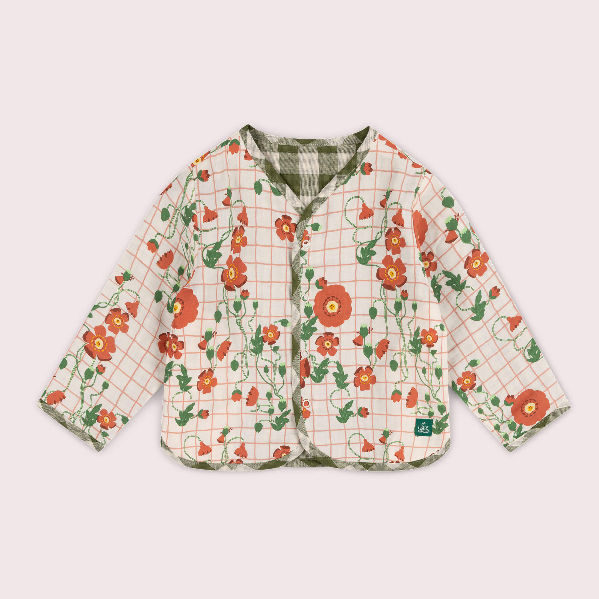 Cream Wild Poppies Reversible Spring Jacket Cream / 6-7y