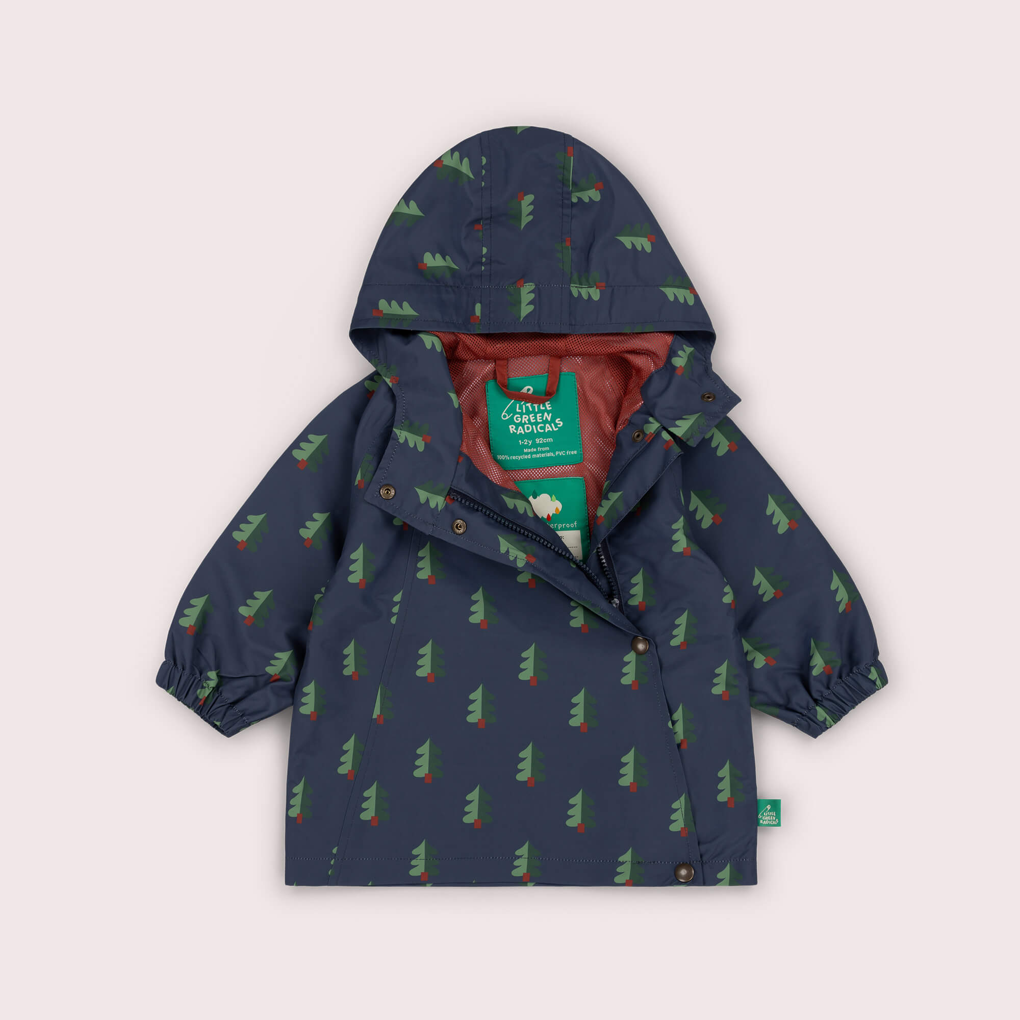 Green Wood Recycled Waterproof Packaway Anorak Blue / 7-8y