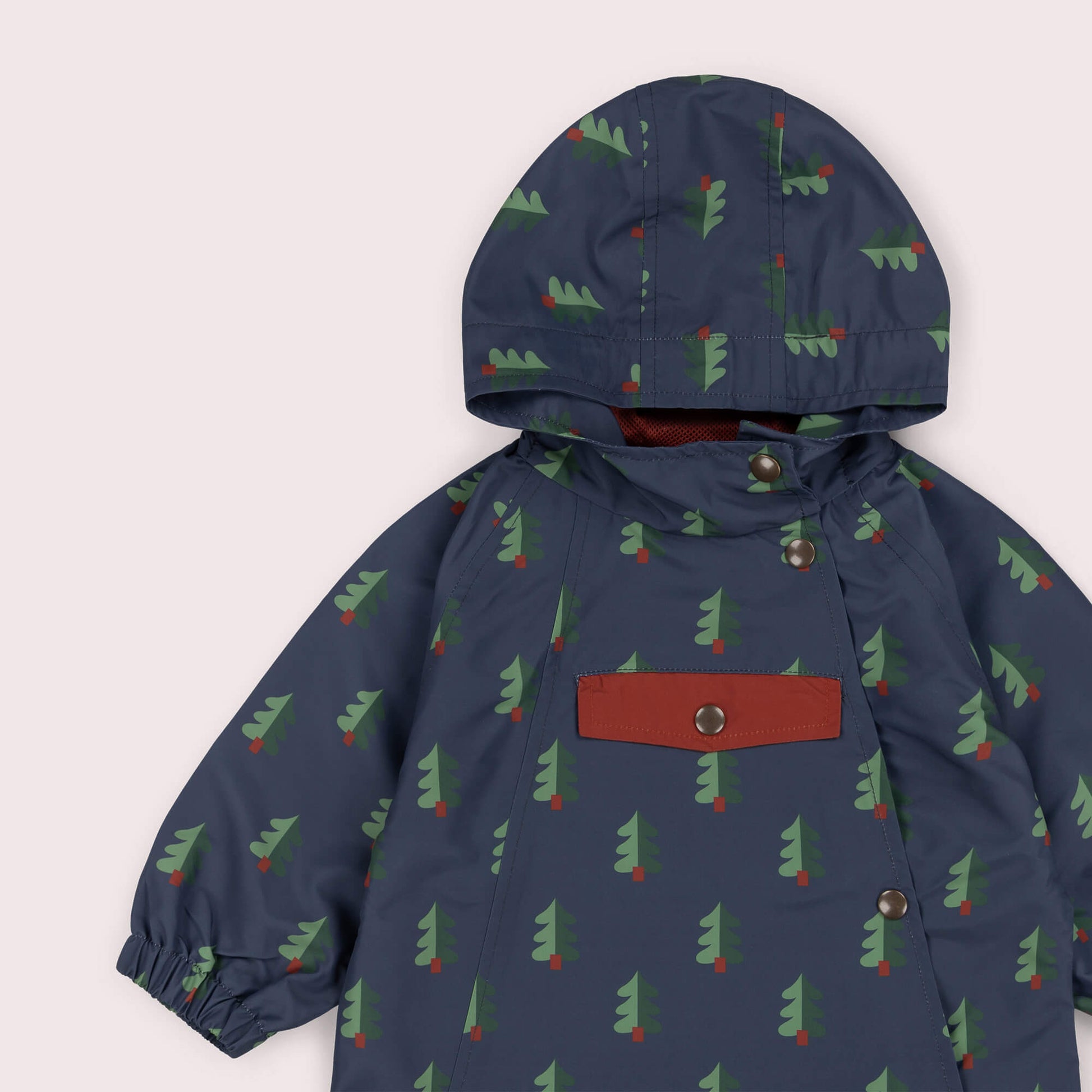 Green Wood Recycled Waterproof Packaway Anorak Blue / 7-8y