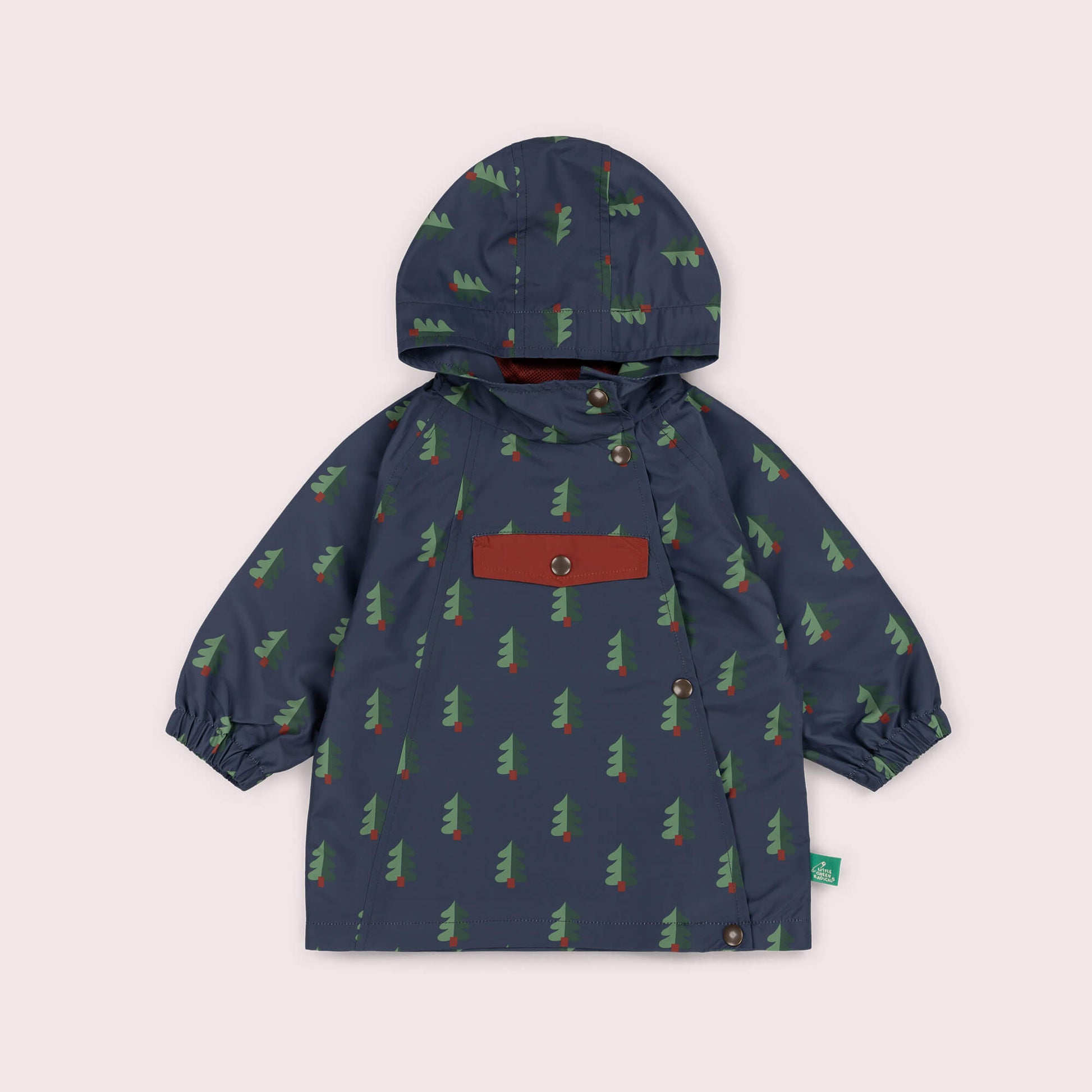 Green Wood Recycled Waterproof Packaway Anorak Blue / 7-8y