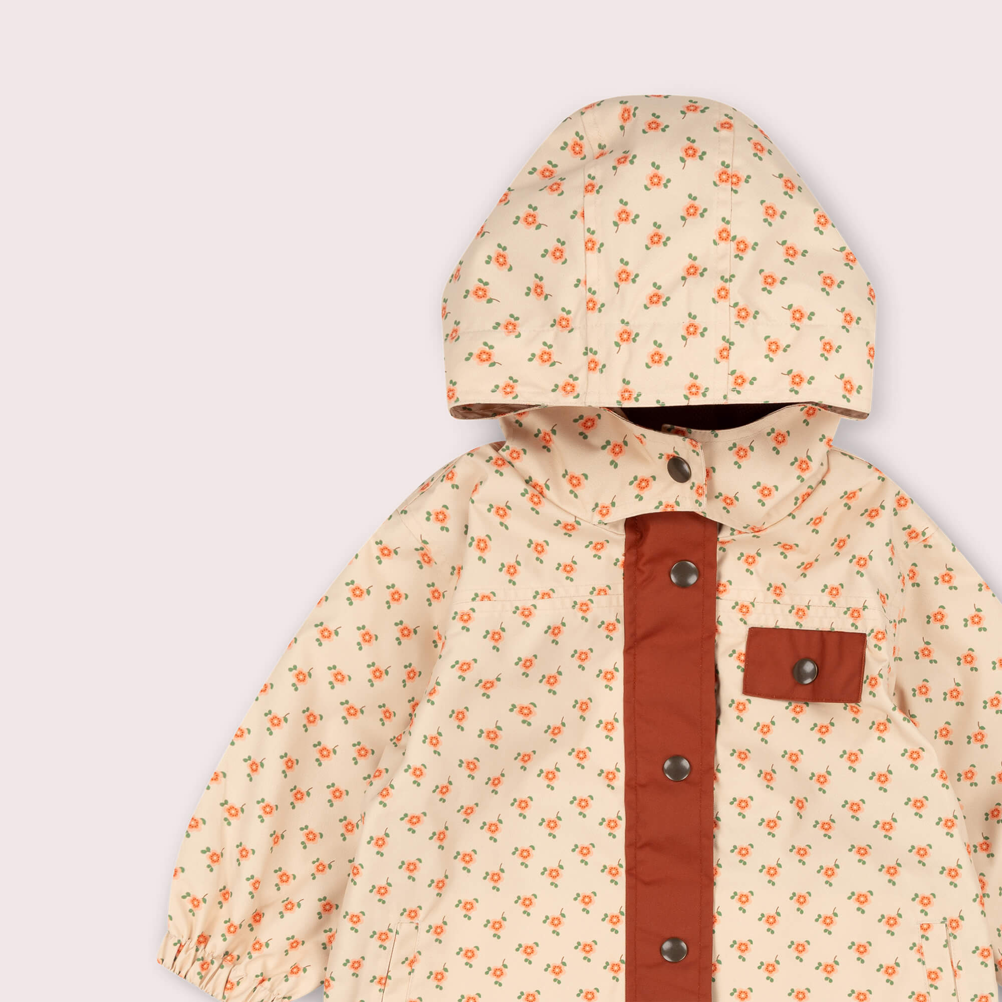 Little Flowers Recycled Waterproof Raincoat Cream / 7-8y