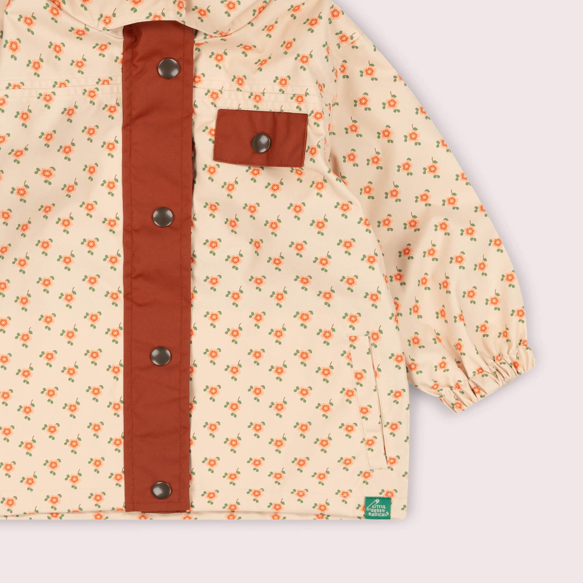 Little Flowers Recycled Waterproof Raincoat Cream / 7-8y