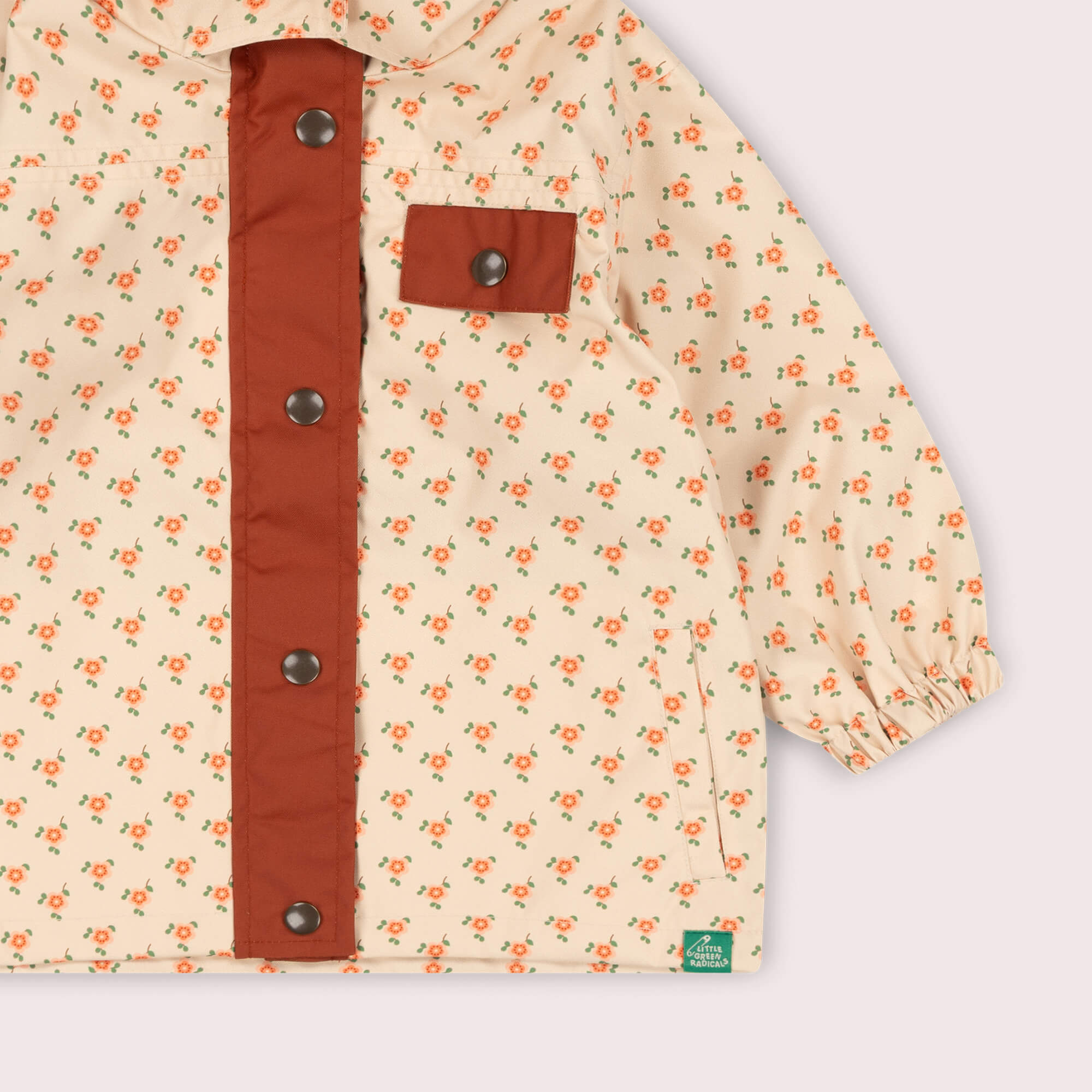 Little Flowers Recycled Waterproof Raincoat Cream / 7-8y