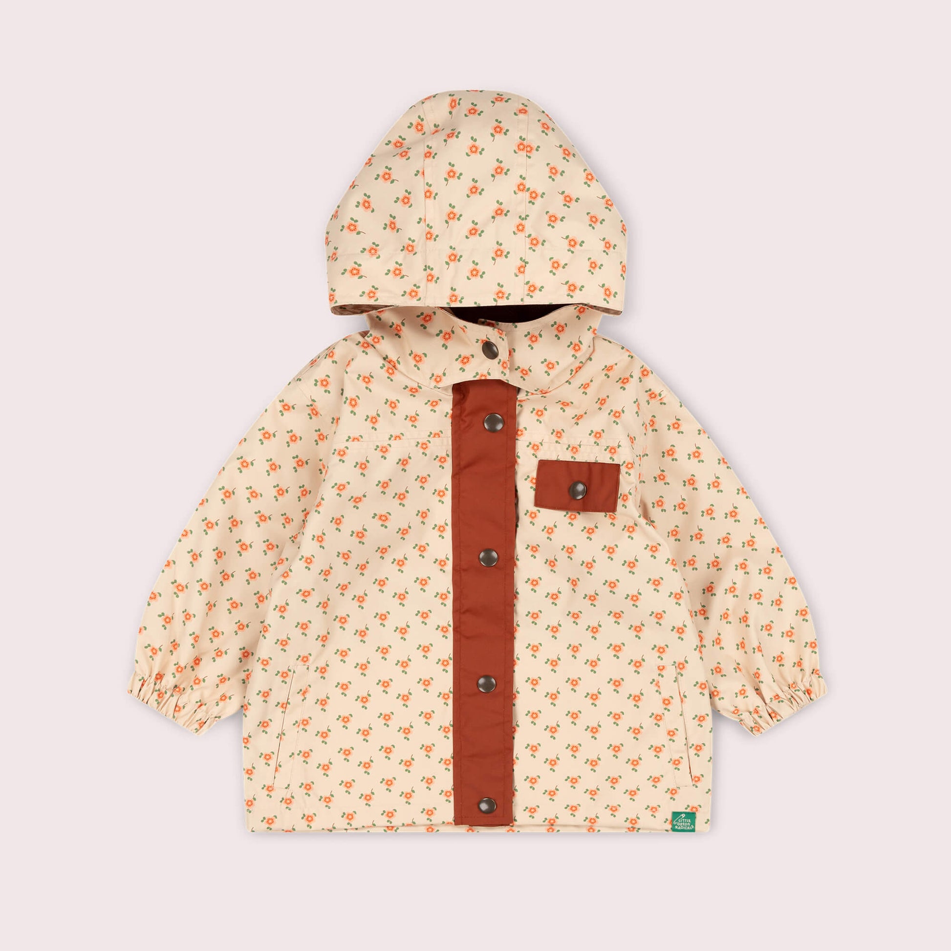 Little Flowers Recycled Waterproof Raincoat Cream / 7-8y