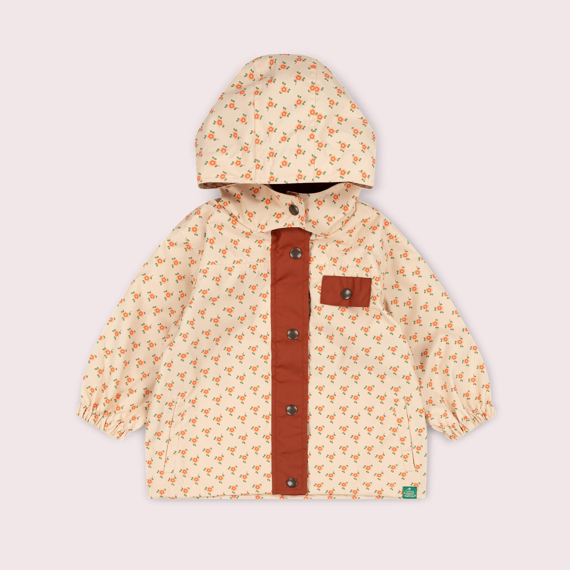 Little Flowers Recycled Waterproof Raincoat Cream / 7-8y