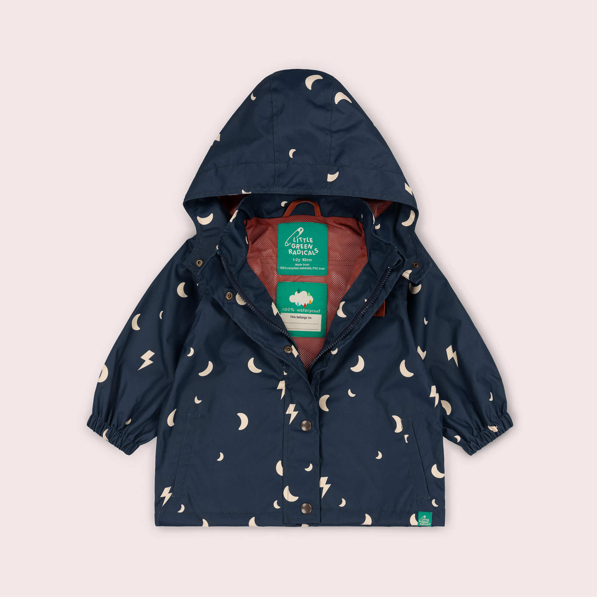 Night Storm Recycled Waterproof Raincoat Navy / 7-8y