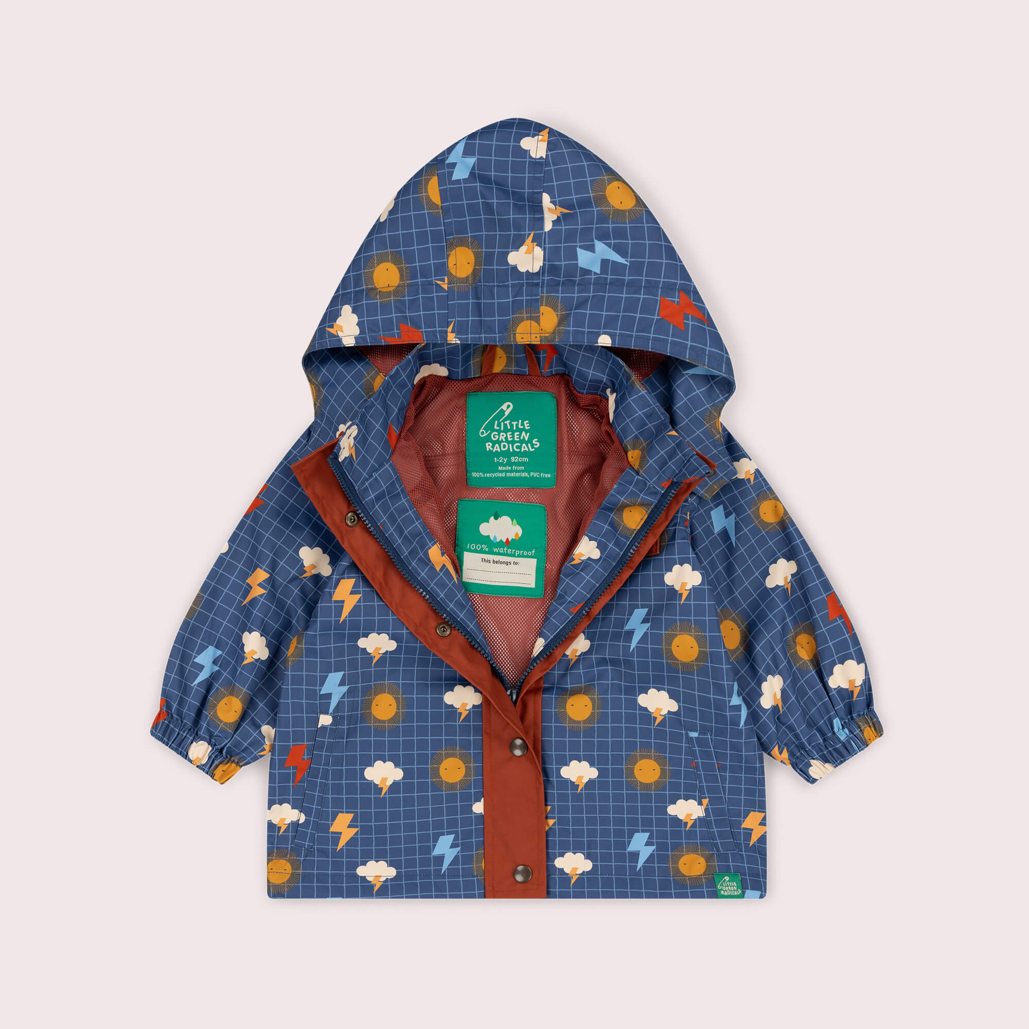 Any Weather Recycled Waterproof Raincoat Blue / 7-8y