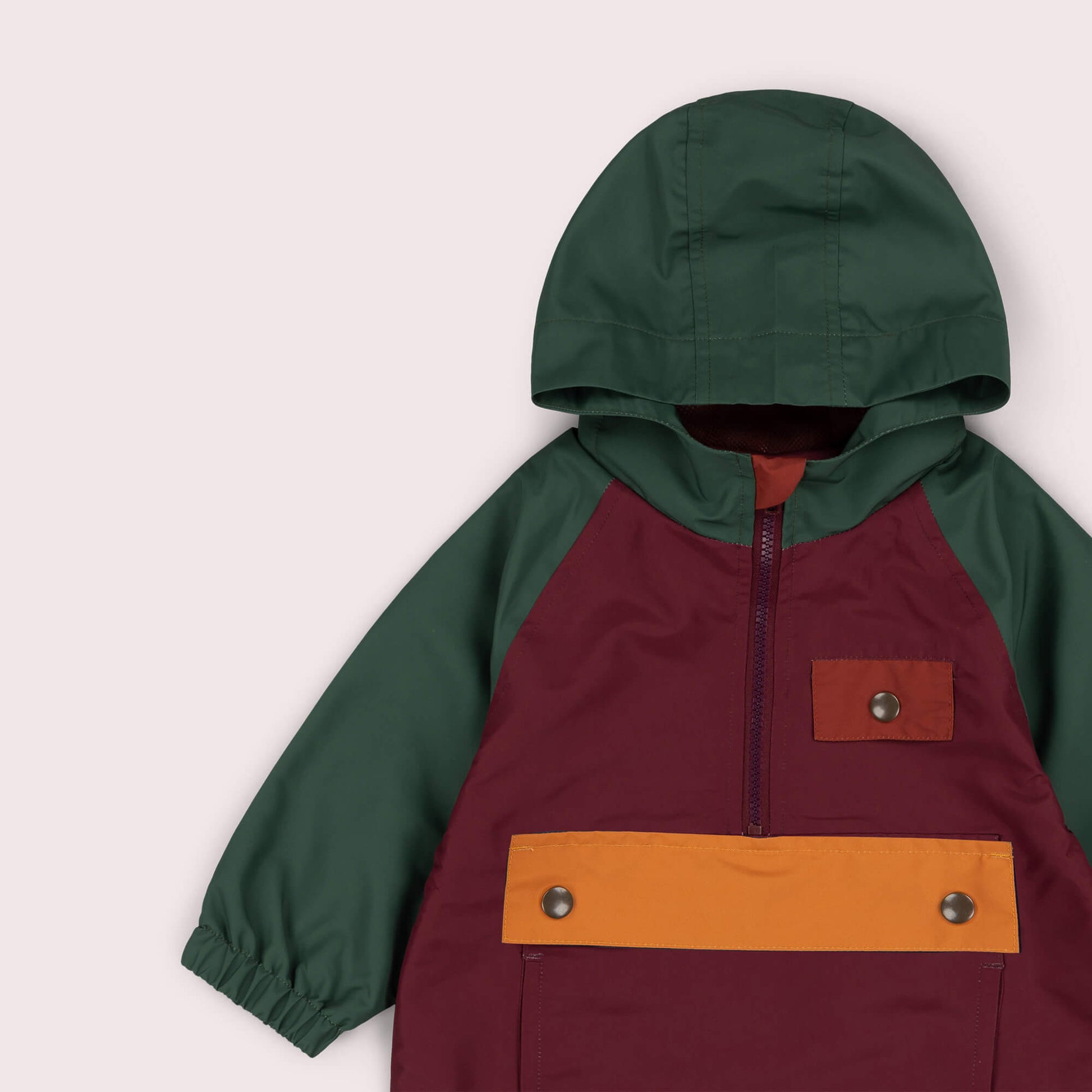 Plum Colour Block Recycled Waterproof Pullover Anorak Multi / 7-8y