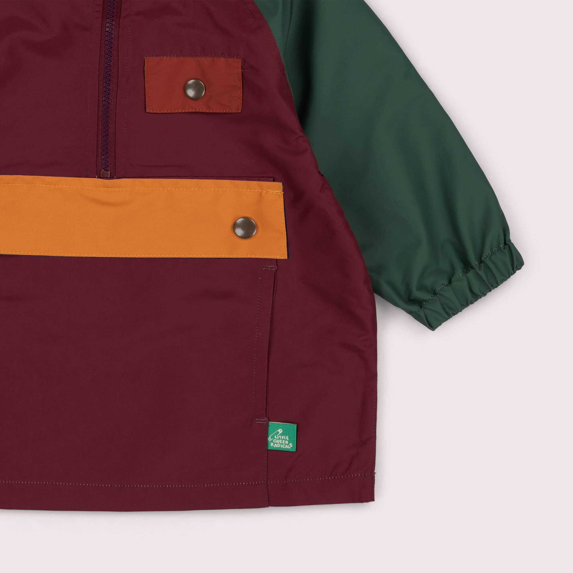 Plum Colour Block Recycled Waterproof Pullover Anorak Multi / 7-8y
