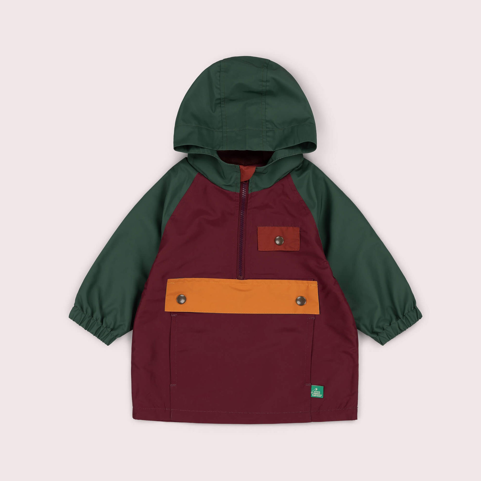 Plum Colour Block Recycled Waterproof Pullover Anorak Multi / 7-8y