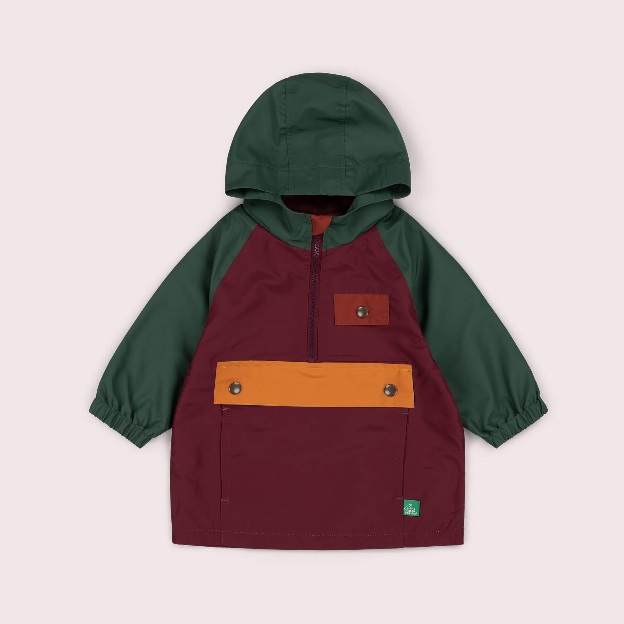 Plum Colour Block Recycled Waterproof Pullover Anorak Multi / 7-8y