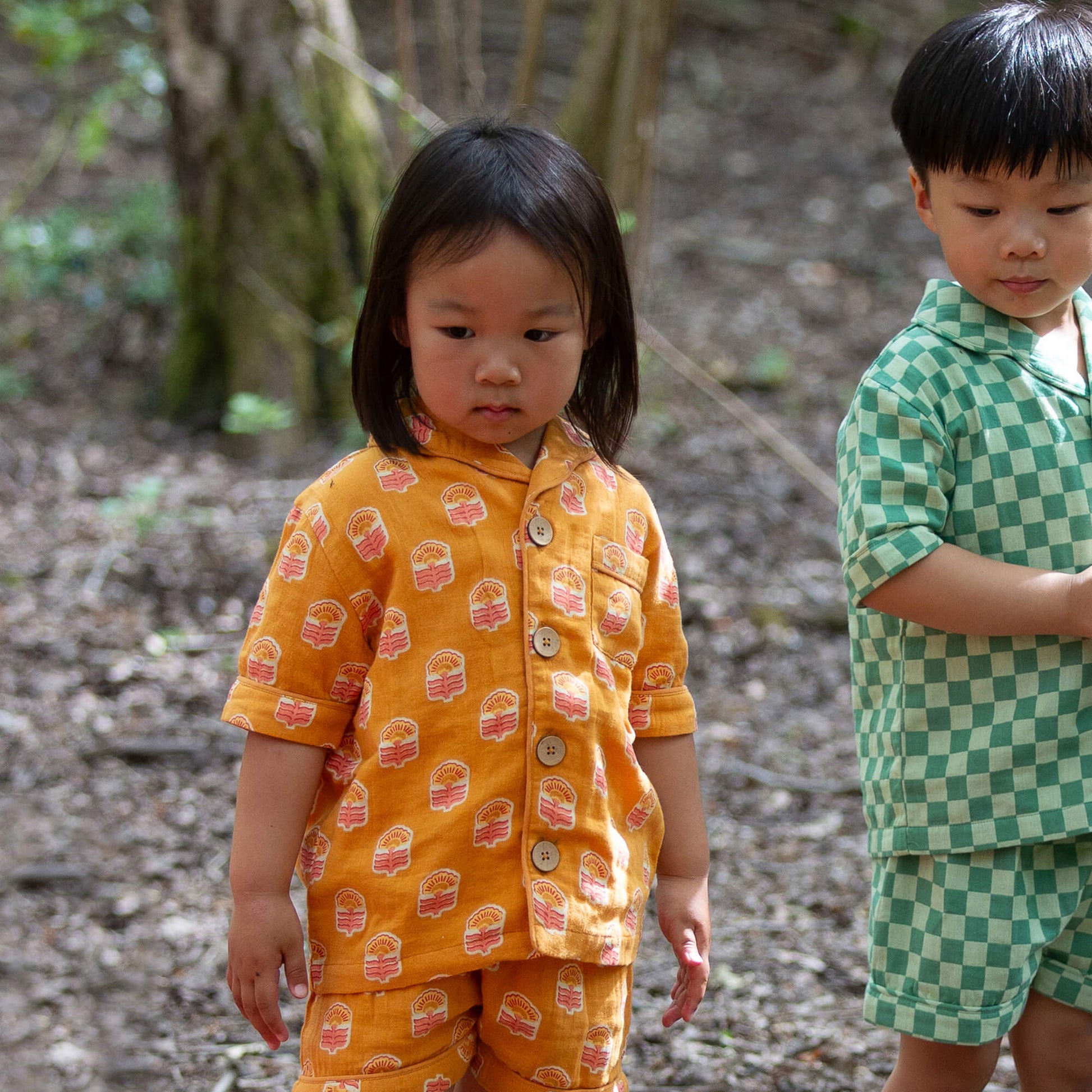 Golden Flowers Pyjama Shorts Set NOT AVAILABLE USA/CAN/AUS Gold / 8-9y