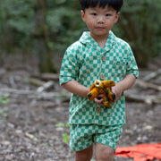 Green Check Pyjama Shorts Set NOT AVAILABLE USA/CAN/AUS Green / 8-9y