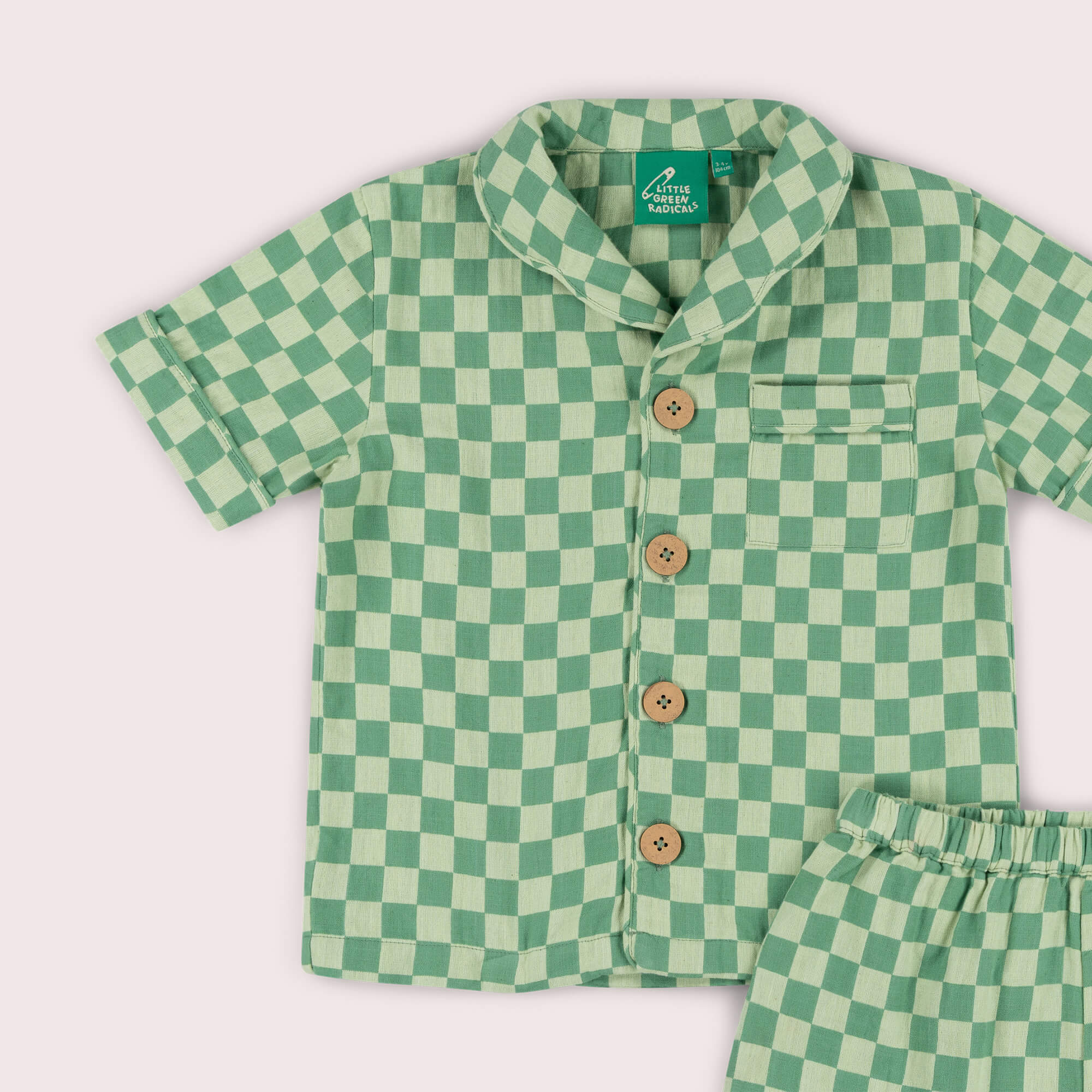 Green Check Pyjama Shorts Set NOT AVAILABLE USA/CAN/AUS Green / 8-9y