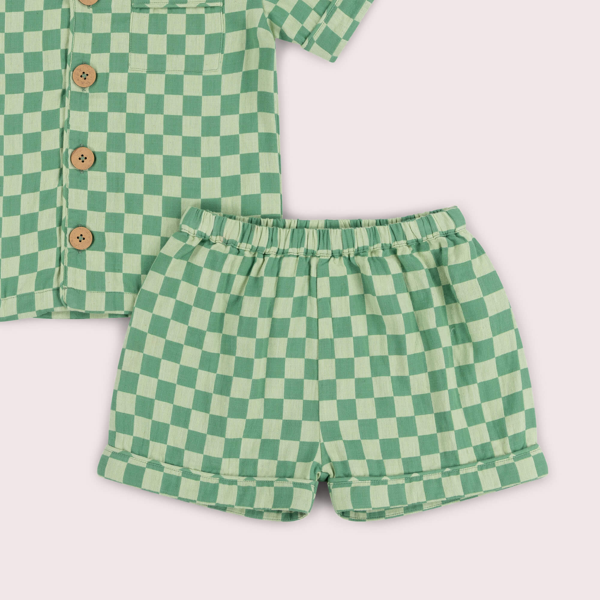 Green Check Pyjama Shorts Set NOT AVAILABLE USA/CAN/AUS Green / 8-9y