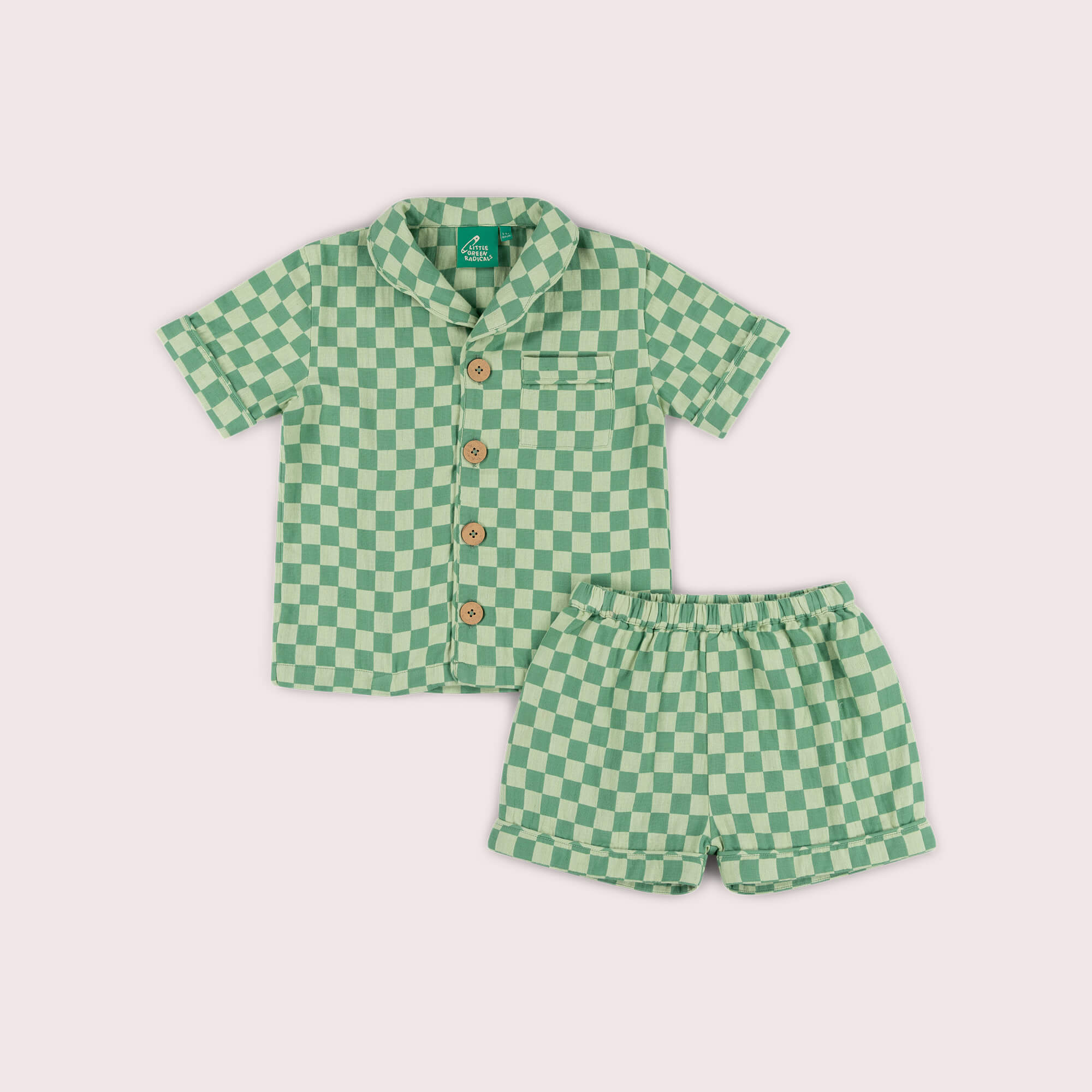 Green Check Pyjama Shorts Set NOT AVAILABLE USA/CAN/AUS Green / 8-9y