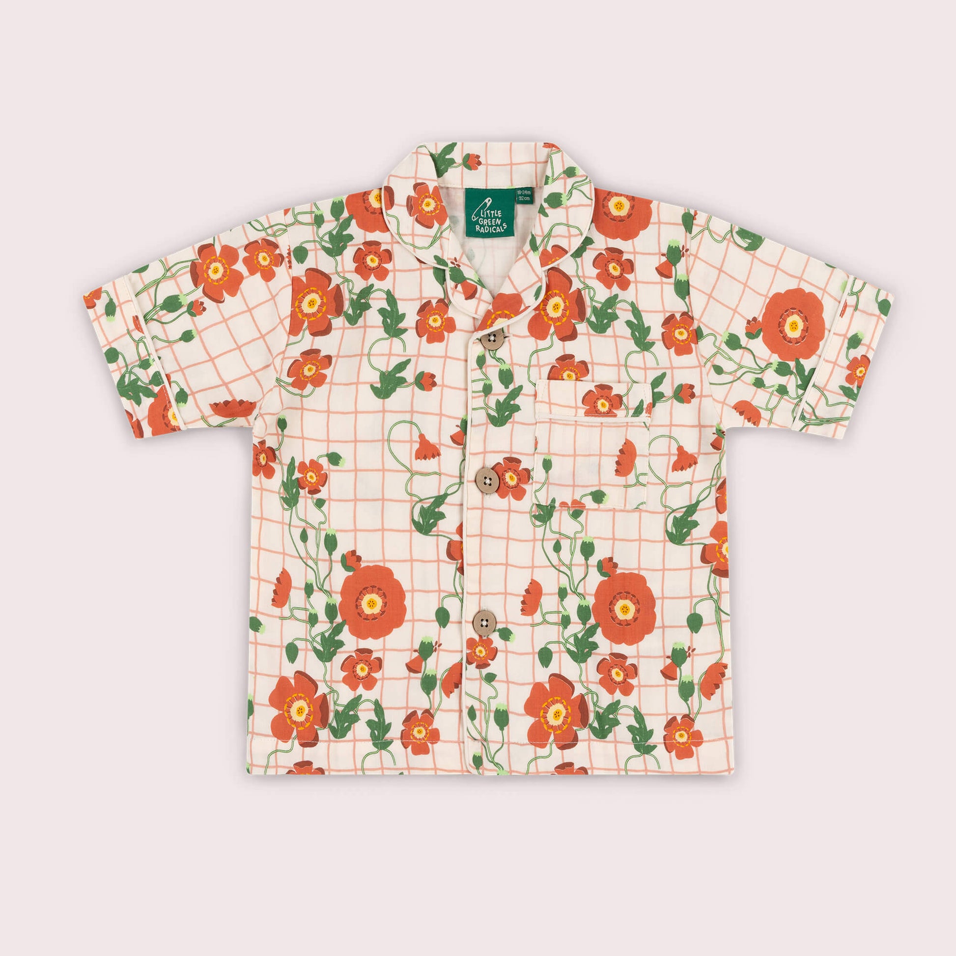Cream Wild Poppies Pyjama Shorts Set NOT AVAILABLE USA/CAN/AUS Cream / 8-9y