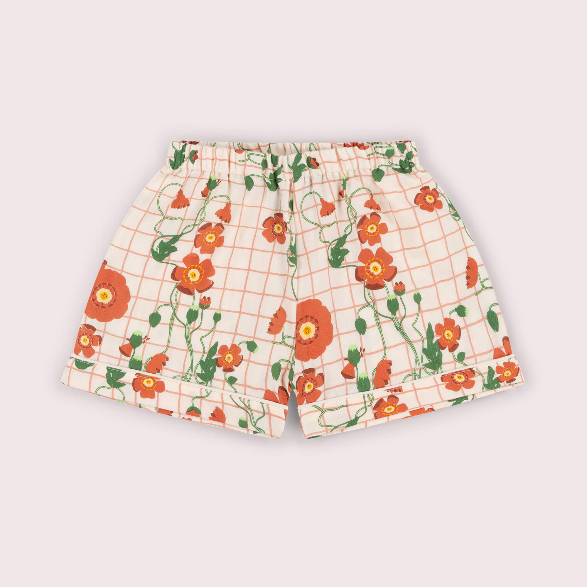 Cream Wild Poppies Pyjama Shorts Set NOT AVAILABLE USA/CAN/AUS Cream / 8-9y