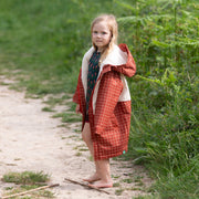 Ginger Check Recycled Waterproof Robe Orange / 5-8y