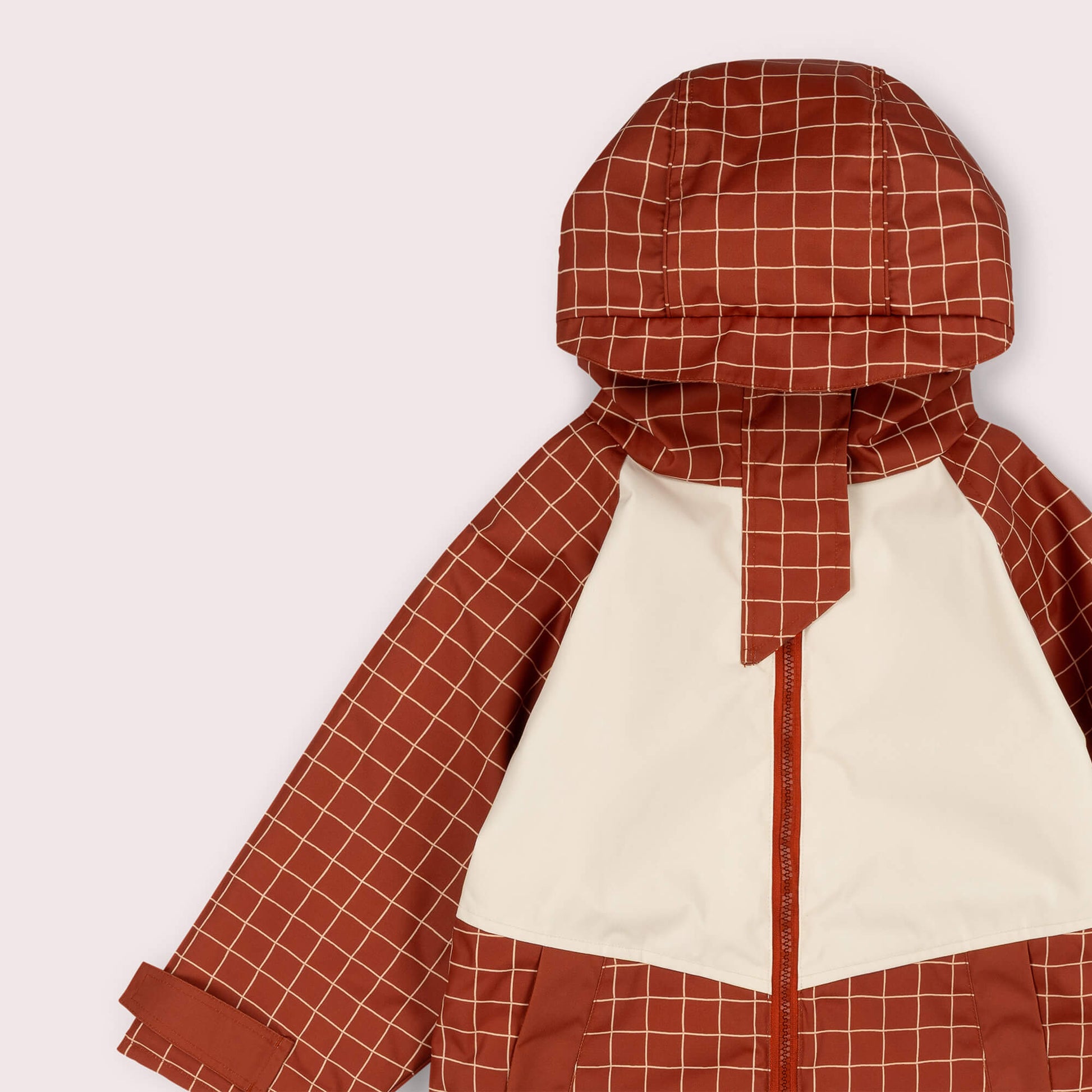 Ginger Check Recycled Waterproof Robe Orange / 5-8y