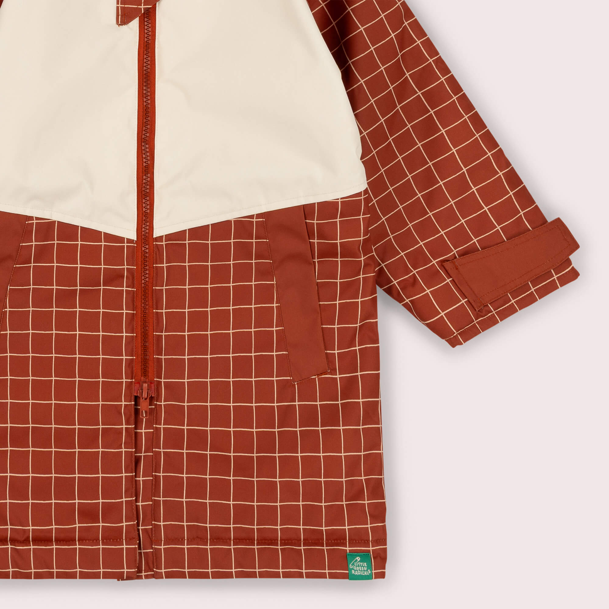 Ginger Check Recycled Waterproof Robe Orange / 5-8y