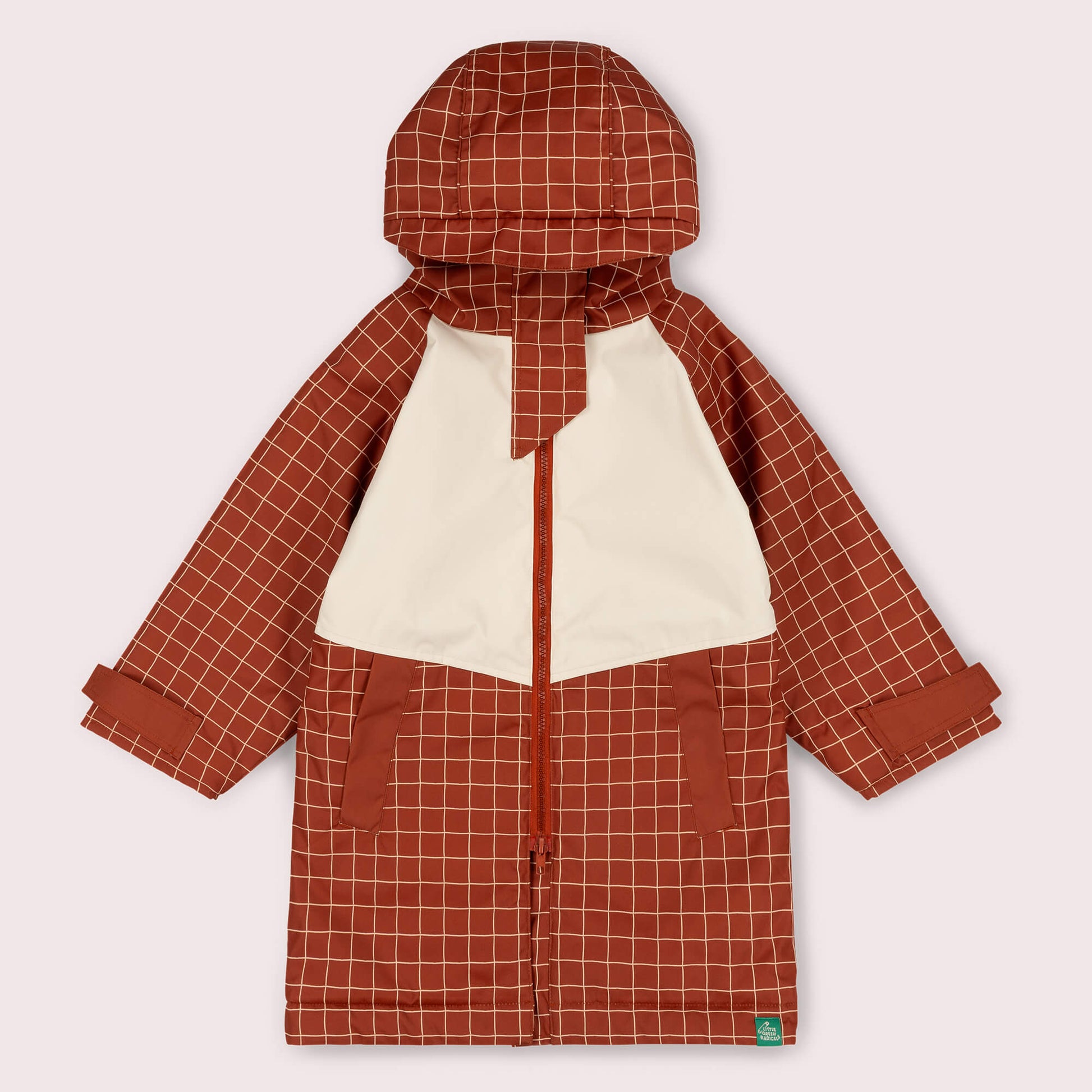 Ginger Check Recycled Waterproof Robe Orange / 5-8y