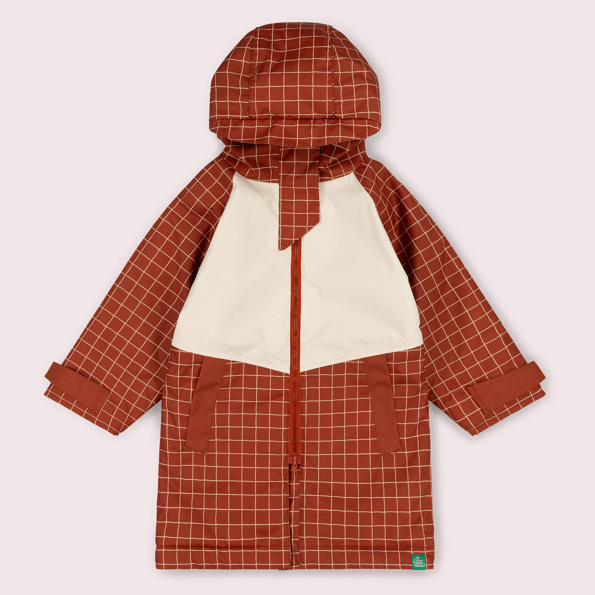 Ginger Check Recycled Waterproof Robe Orange / 5-8y