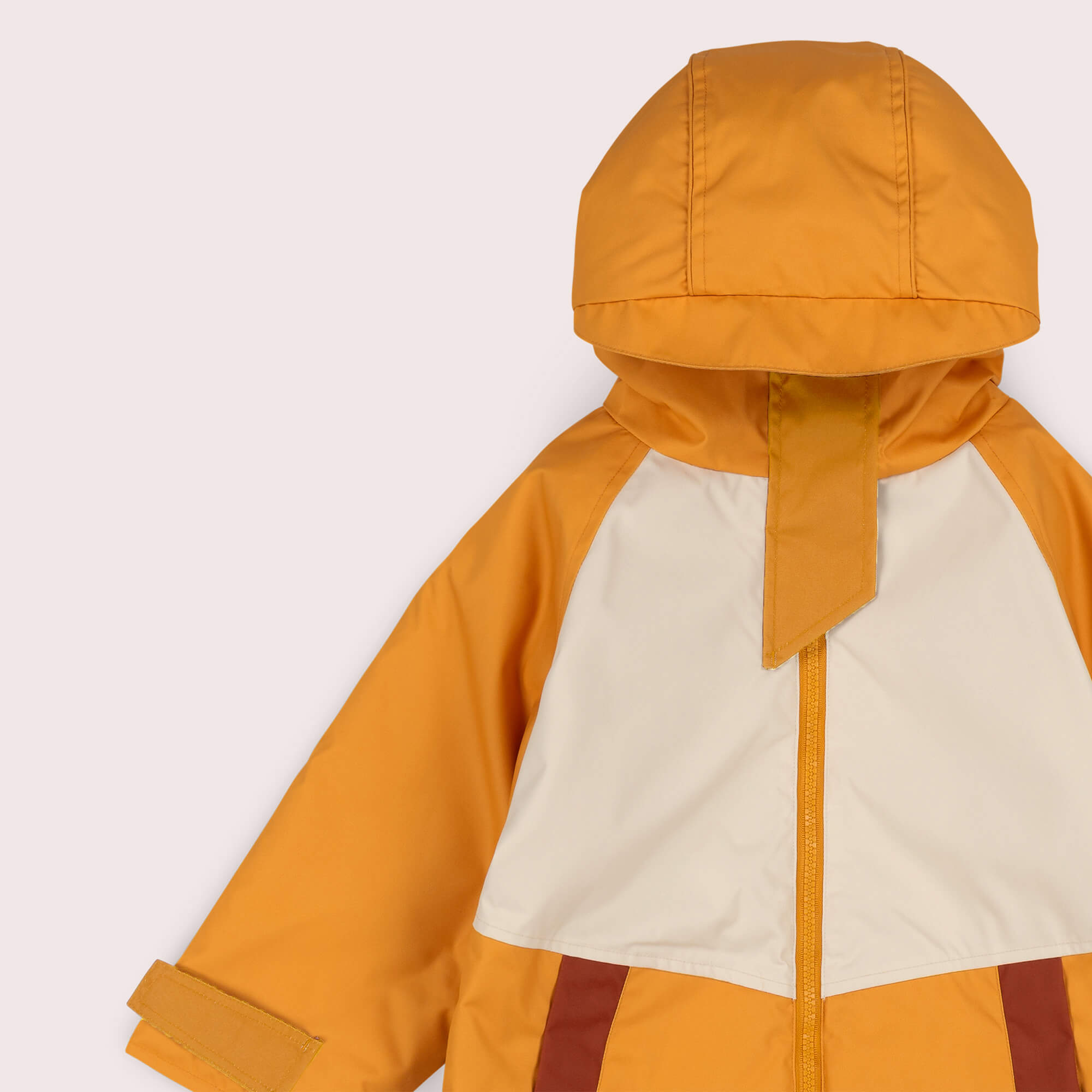 Gold Colour Block Recycled Waterproof Robe Gold / 5-8y