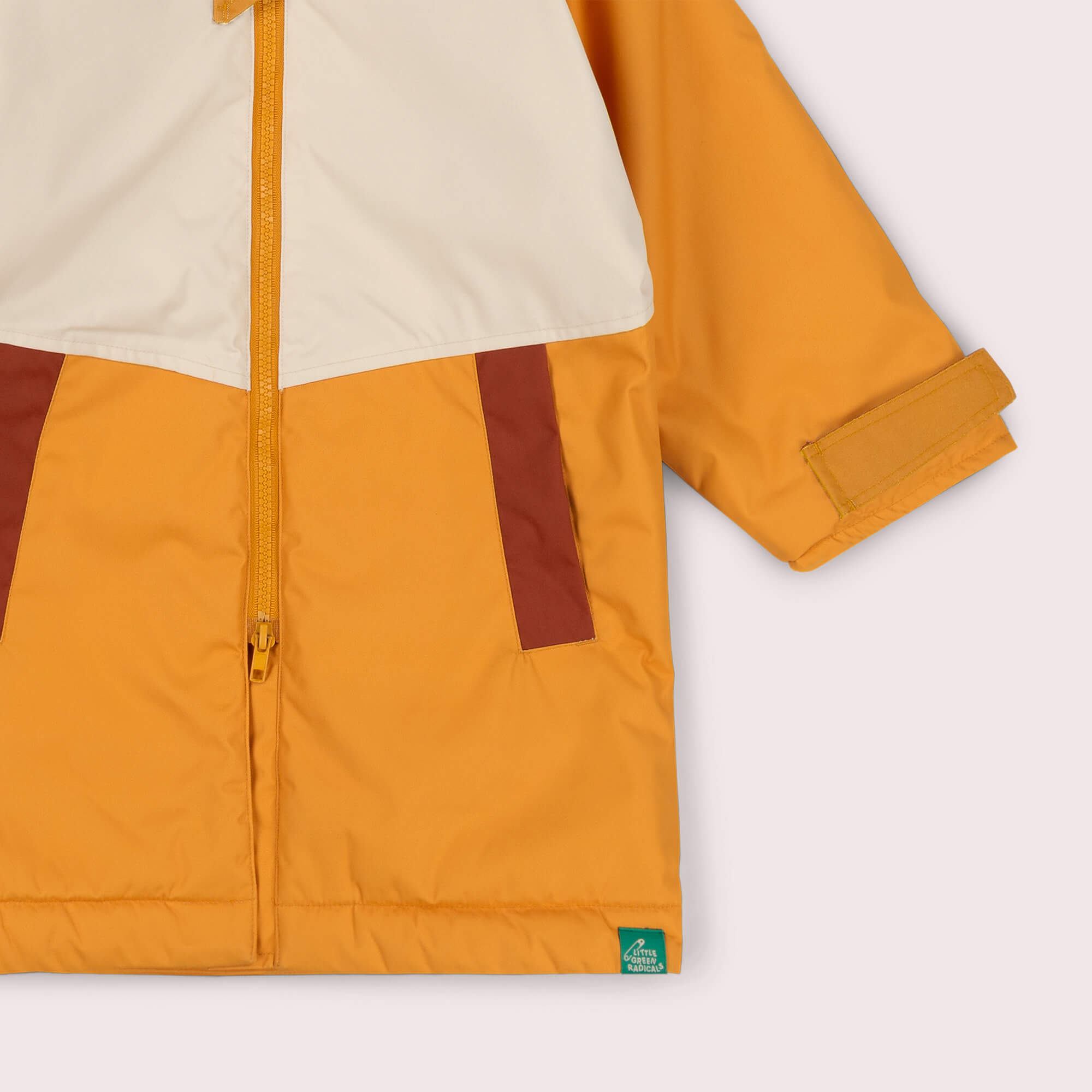 Gold Colour Block Recycled Waterproof Robe Gold / 5-8y