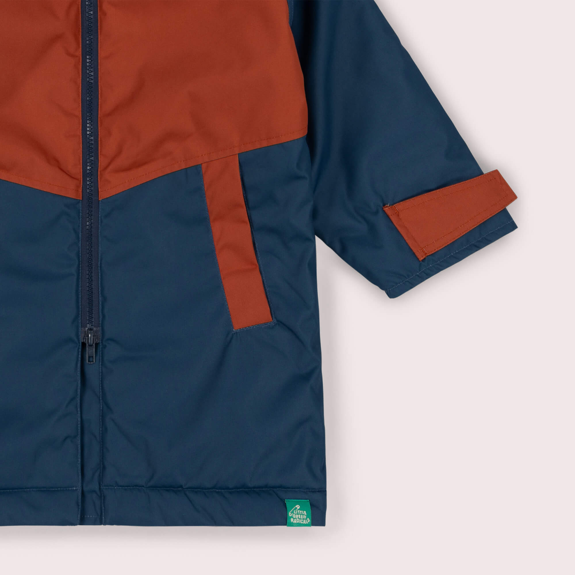 Navy Colour Block Recycled Waterproof Robe Navy / 5-8y