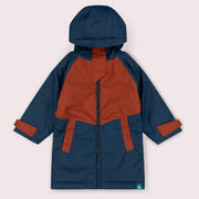 Navy Colour Block Recycled Waterproof Robe Navy / 5-8y