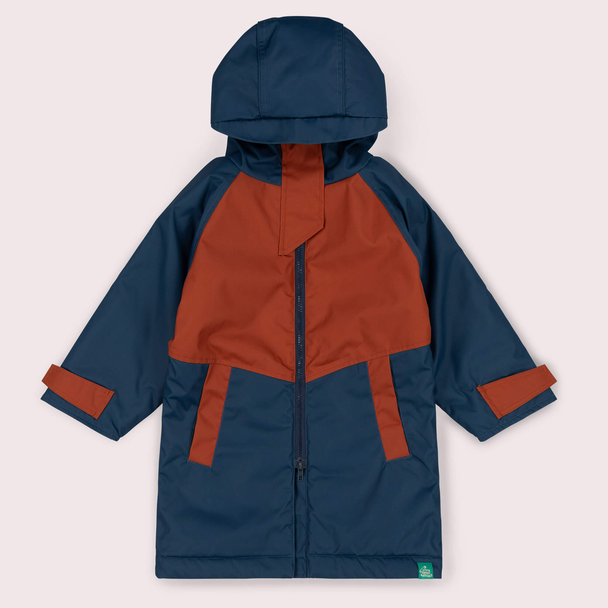 Navy Colour Block Recycled Waterproof Robe Navy / 5-8y