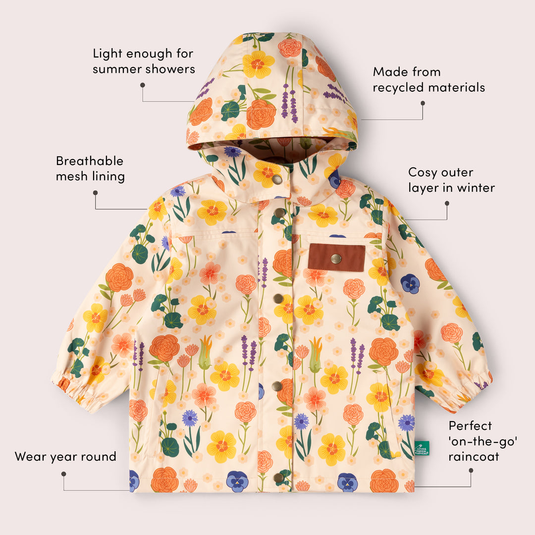 Flower Meadow Recycled Waterproof Raincoat