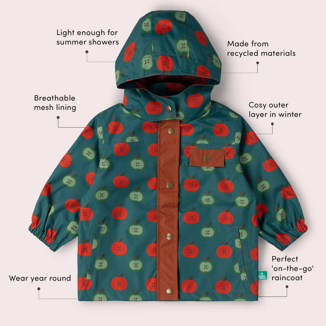 Apple Picking Recycled Waterproof Raincoat