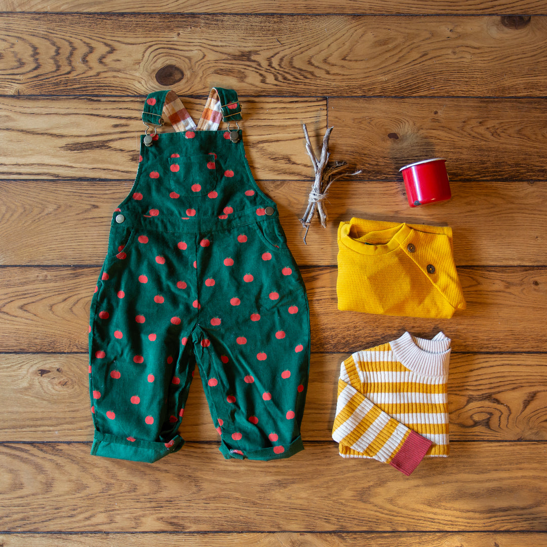 Apple Printed Classic Corduroy Dungarees