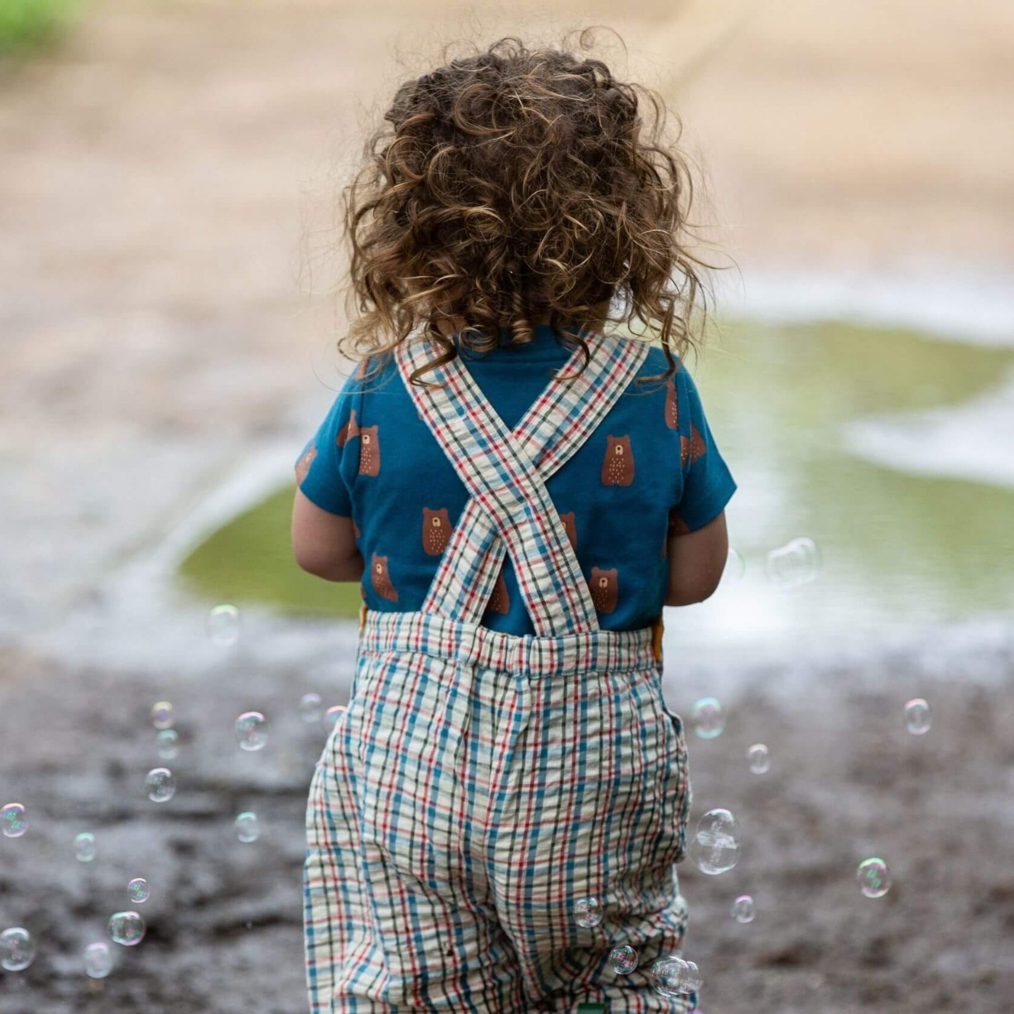 Checked Seersucker Pocket Dungaree Shorts