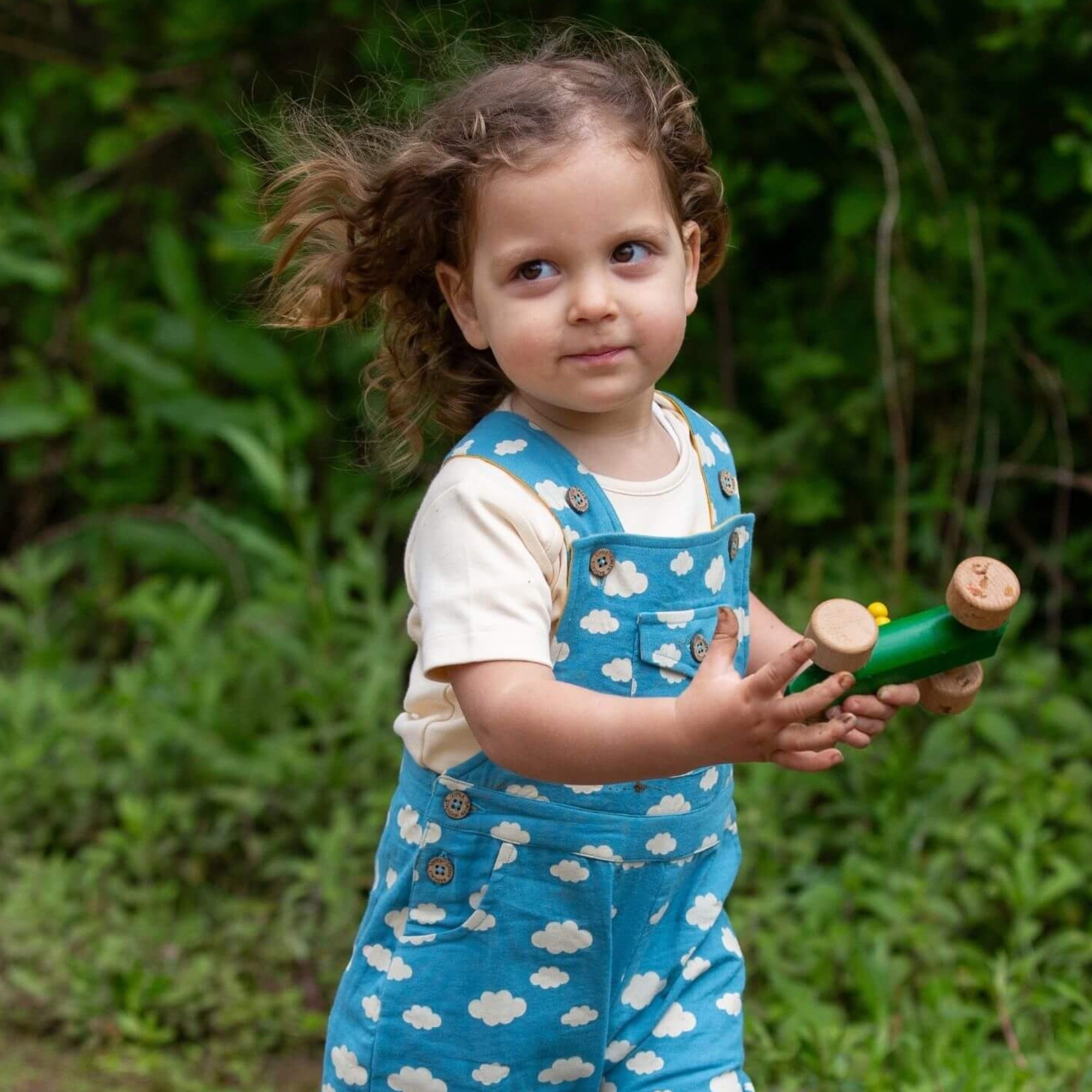 Blue Clouds Pocket Dungaree Shorts