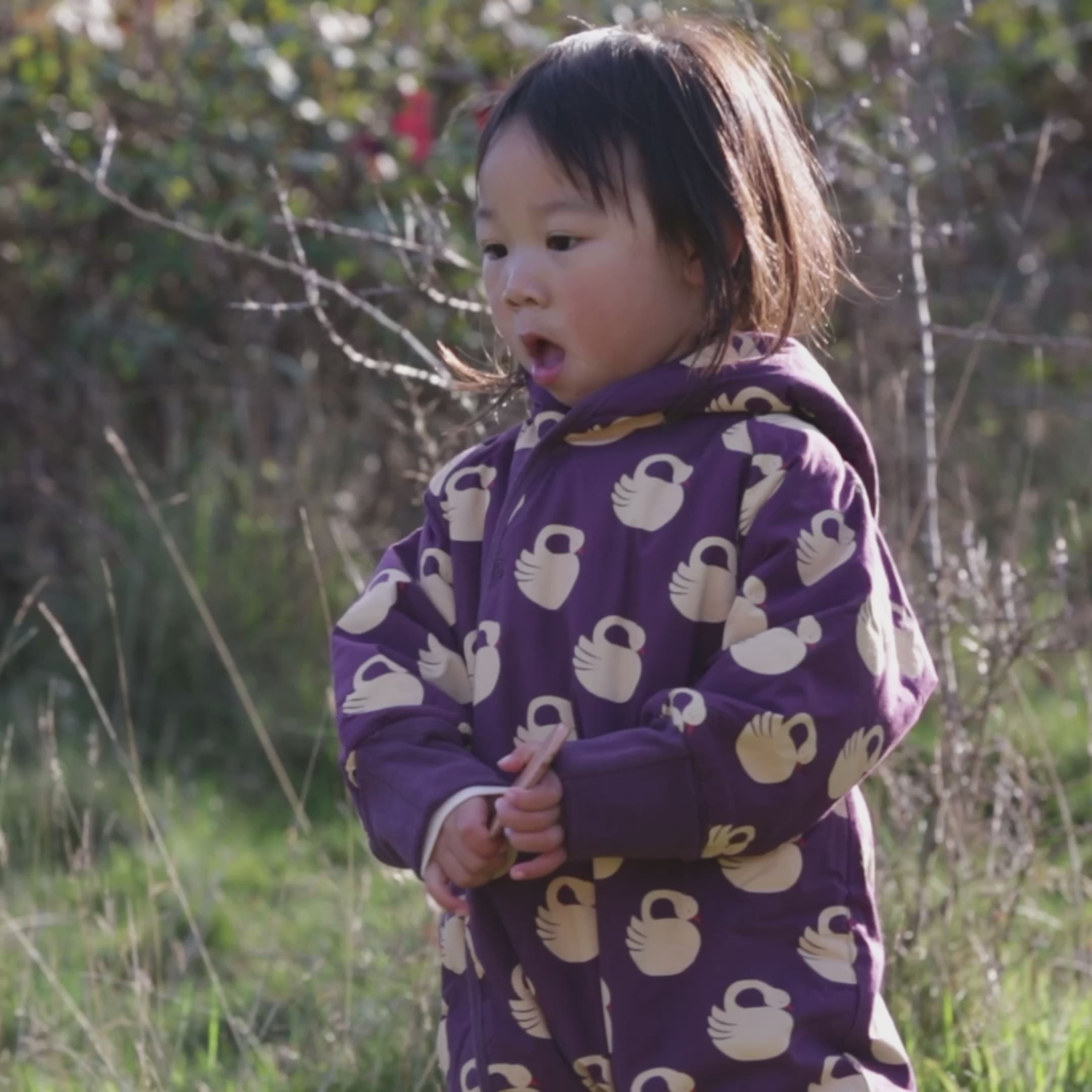 Load video: Sleeping Swans Sherpa Lined Snowsuit