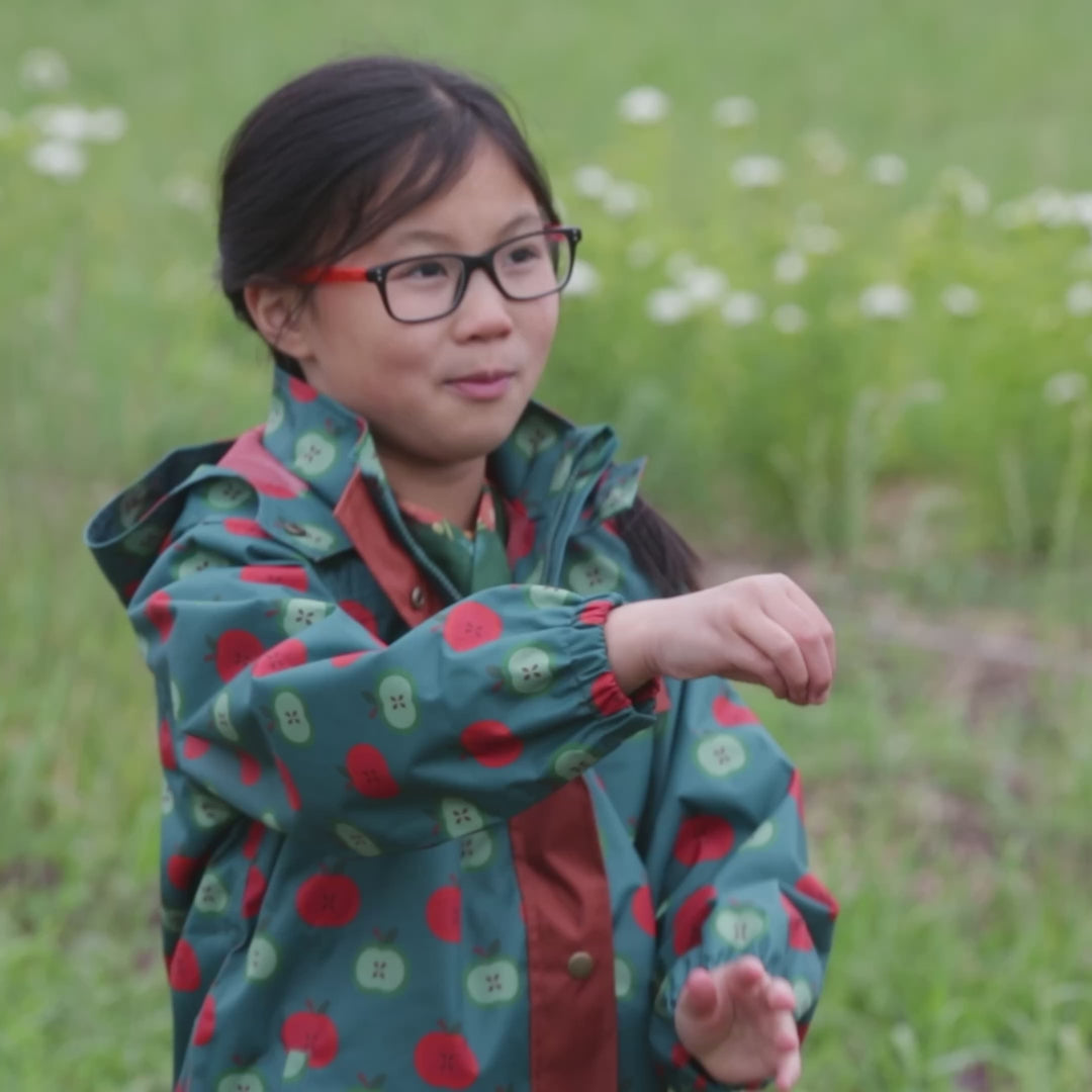 Apple Picking Recycled Waterproof Raincoat