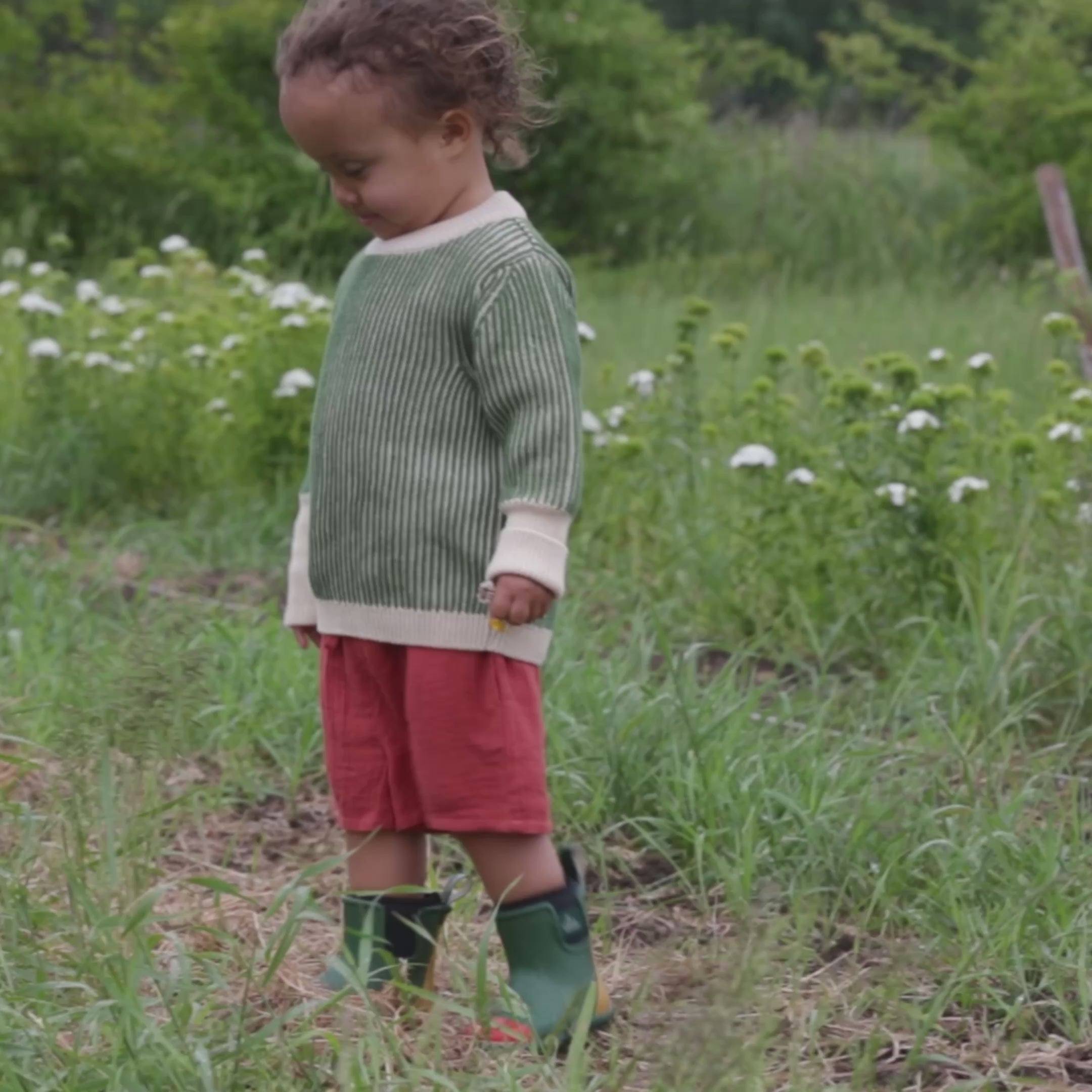 Load video: Garden Green Knitted Snuggly Jumper
