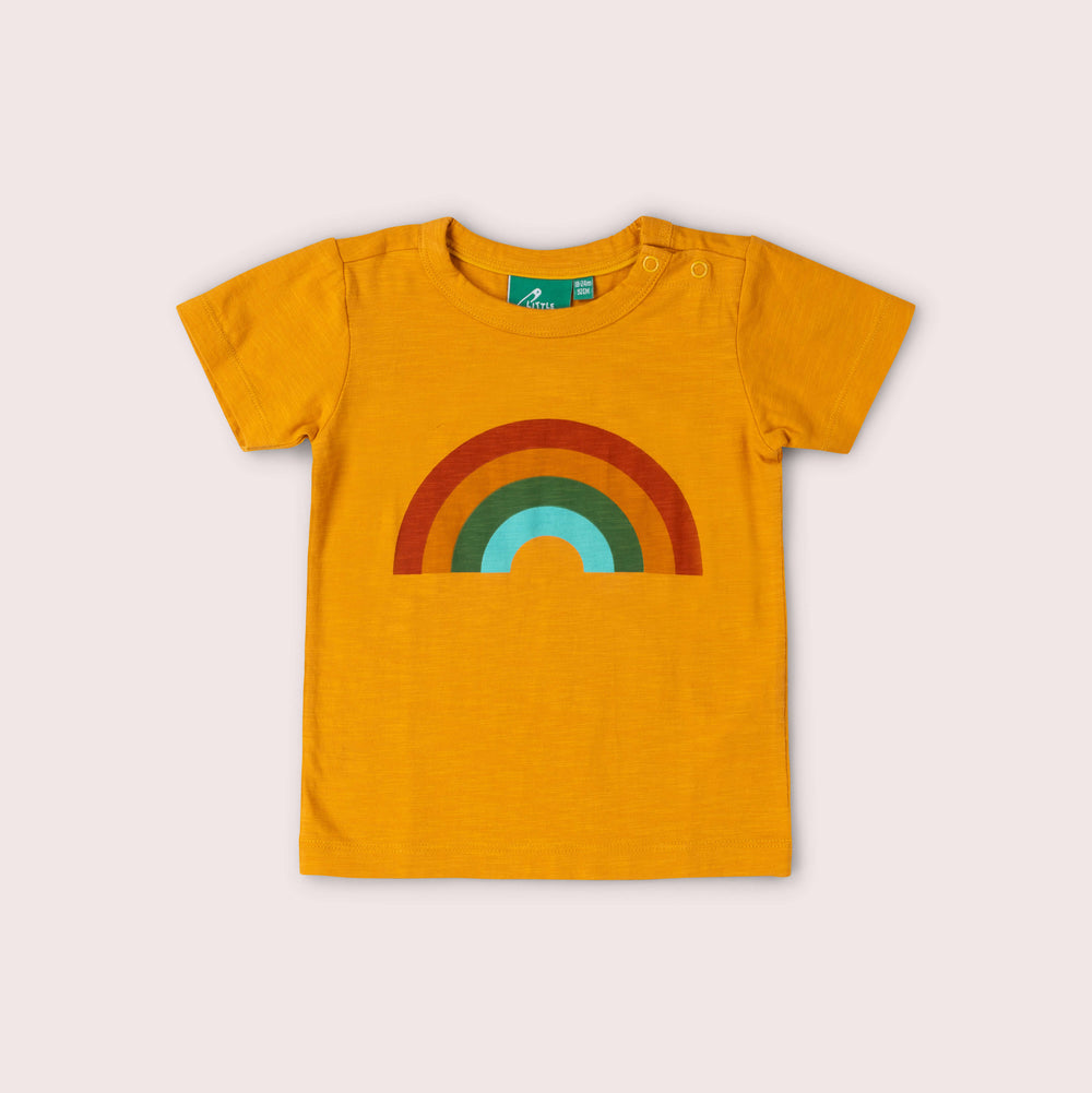 Golden Rainbow Short Sleeve Popper T Shirt Gold / 2-3y