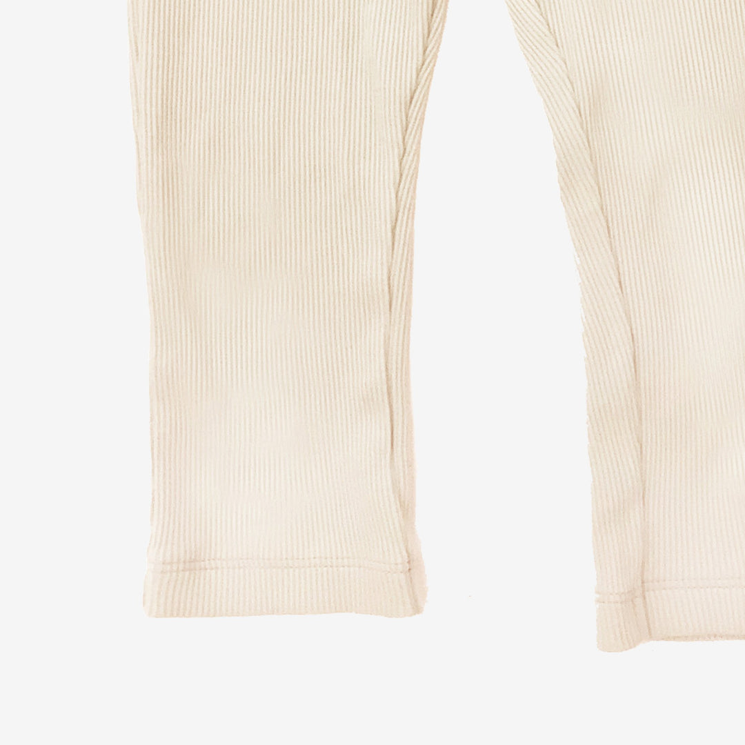 Cream Rib Leggings