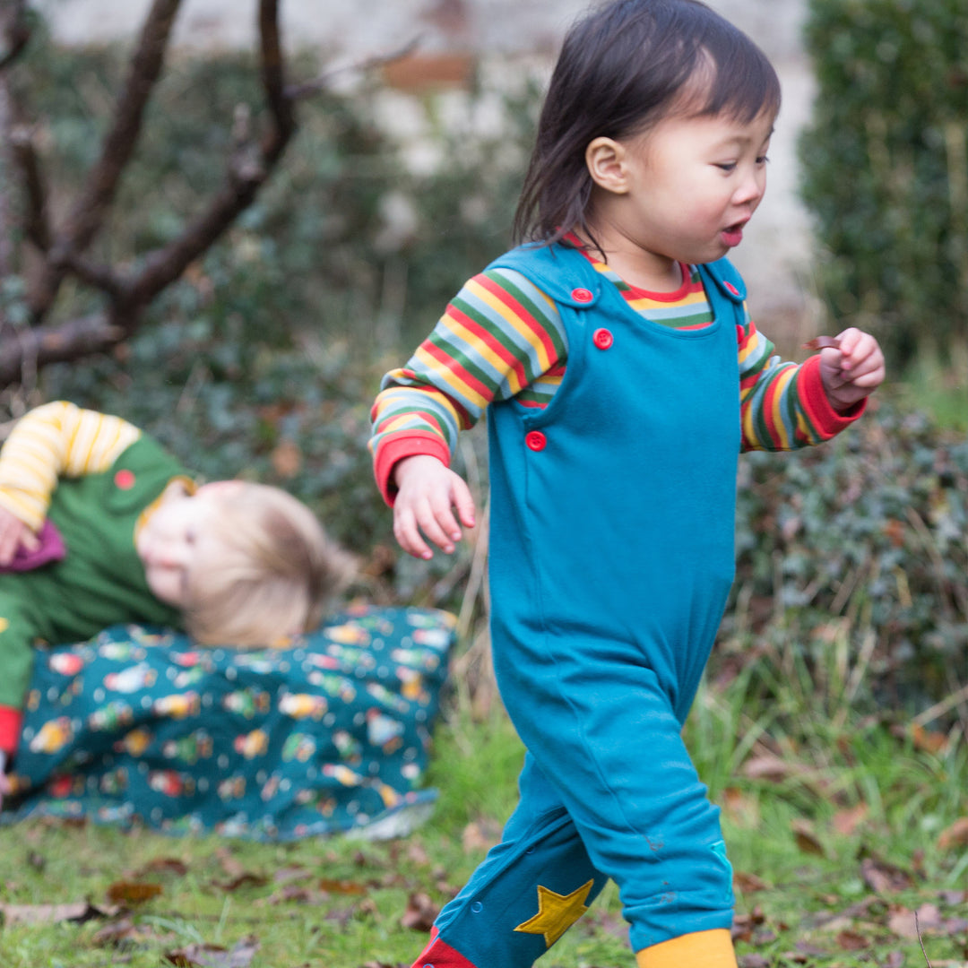 Teal Star Dungarees