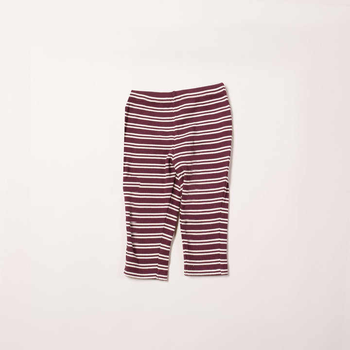 Plum Stripes Forever Rib Leggings